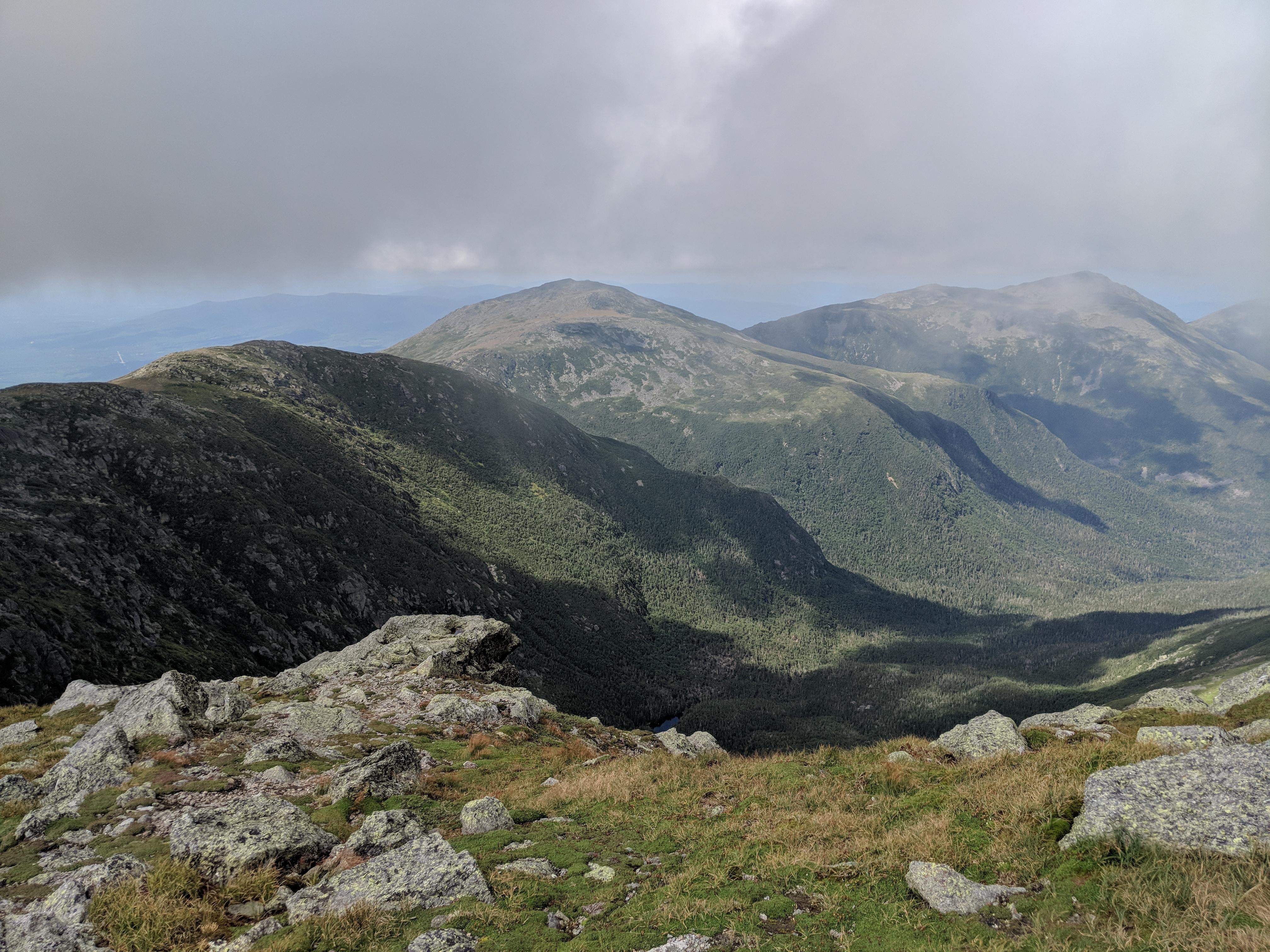 Top of Mt. Washington was clouded over so we climbed down a bit and got