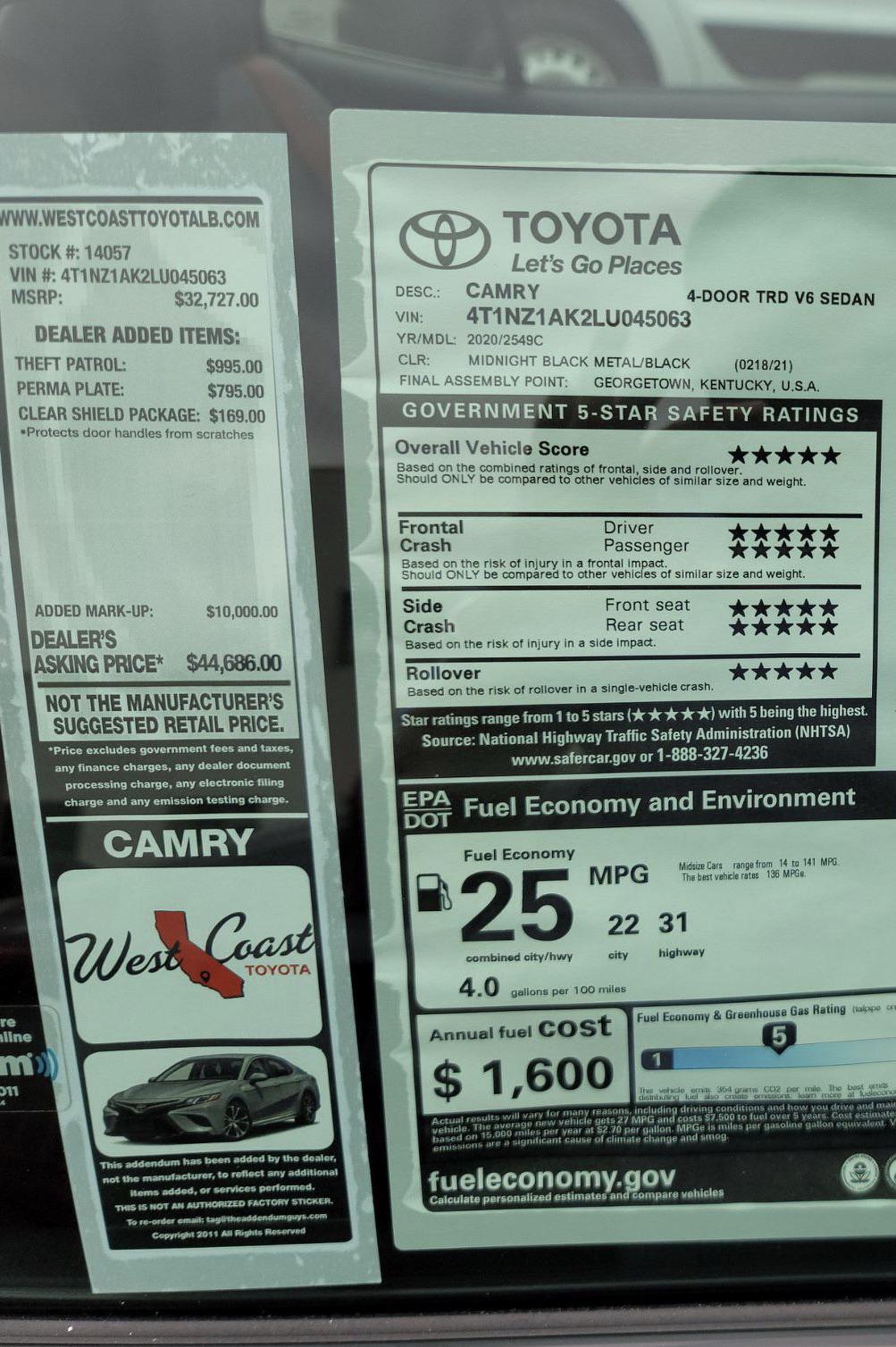 10k markup on a Camry TRD! No wonder why people hate dealers r/Toyota