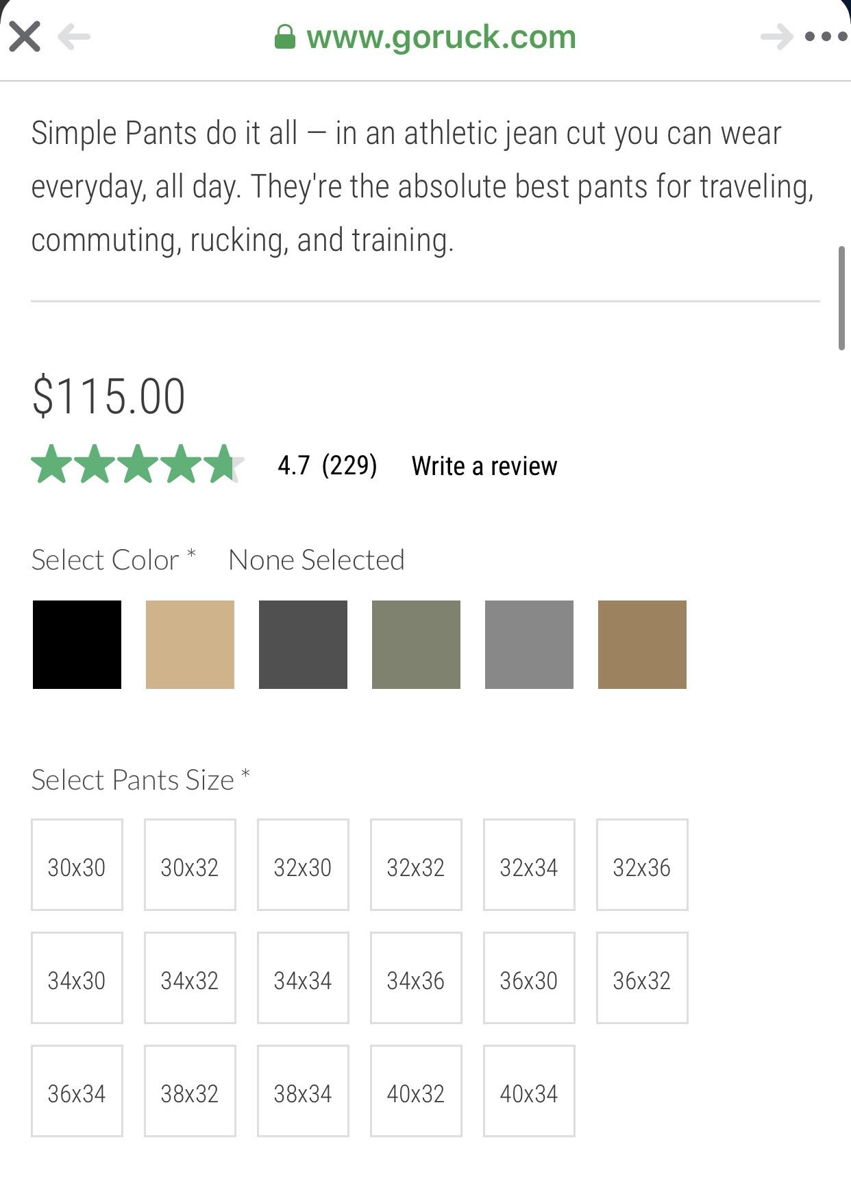 30” GORUCK pants FINALLY! r/Goruck