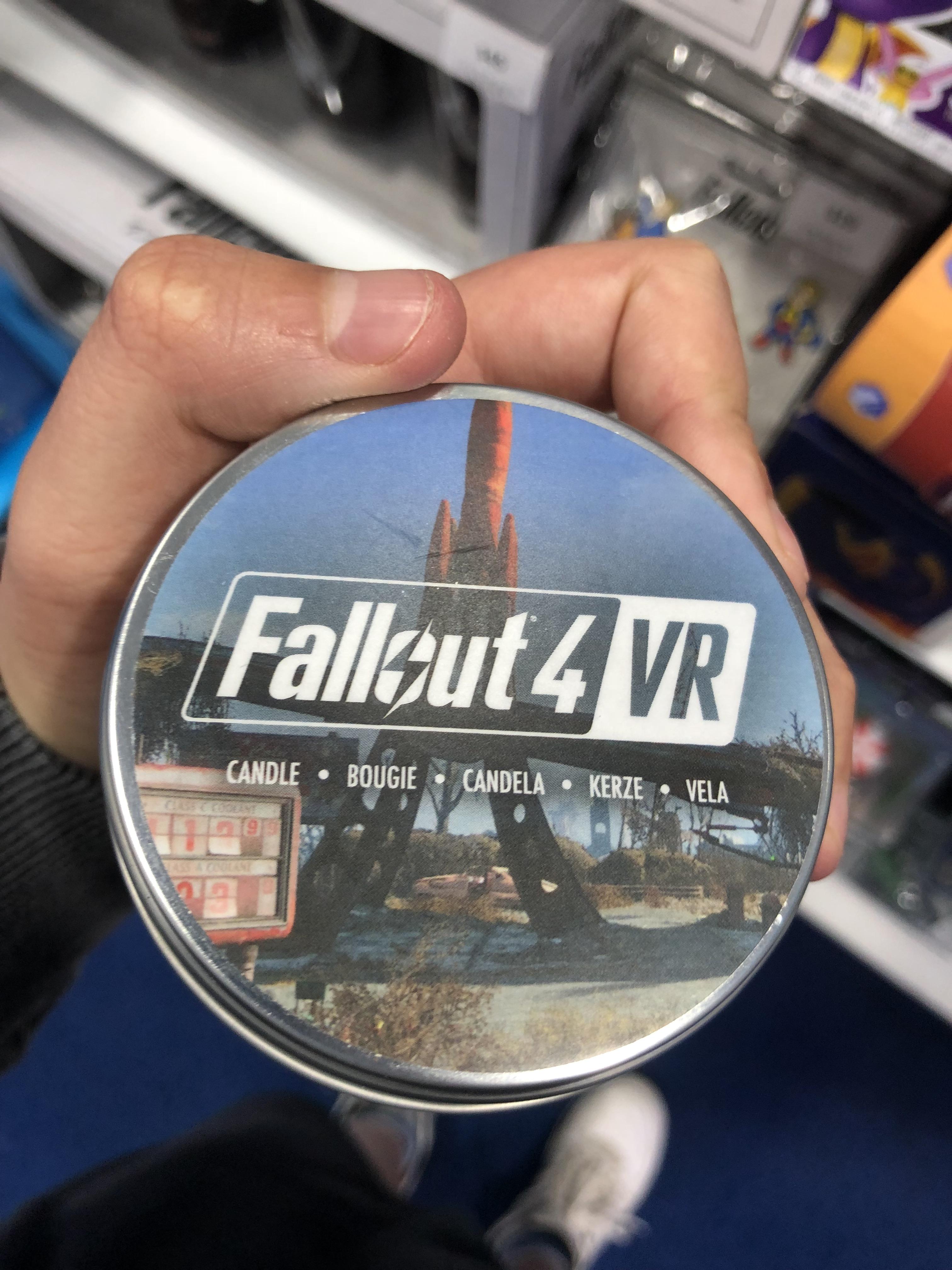 A candle the scent of Fallout 4 Vr... My favourite. r/ofcoursethatsathing