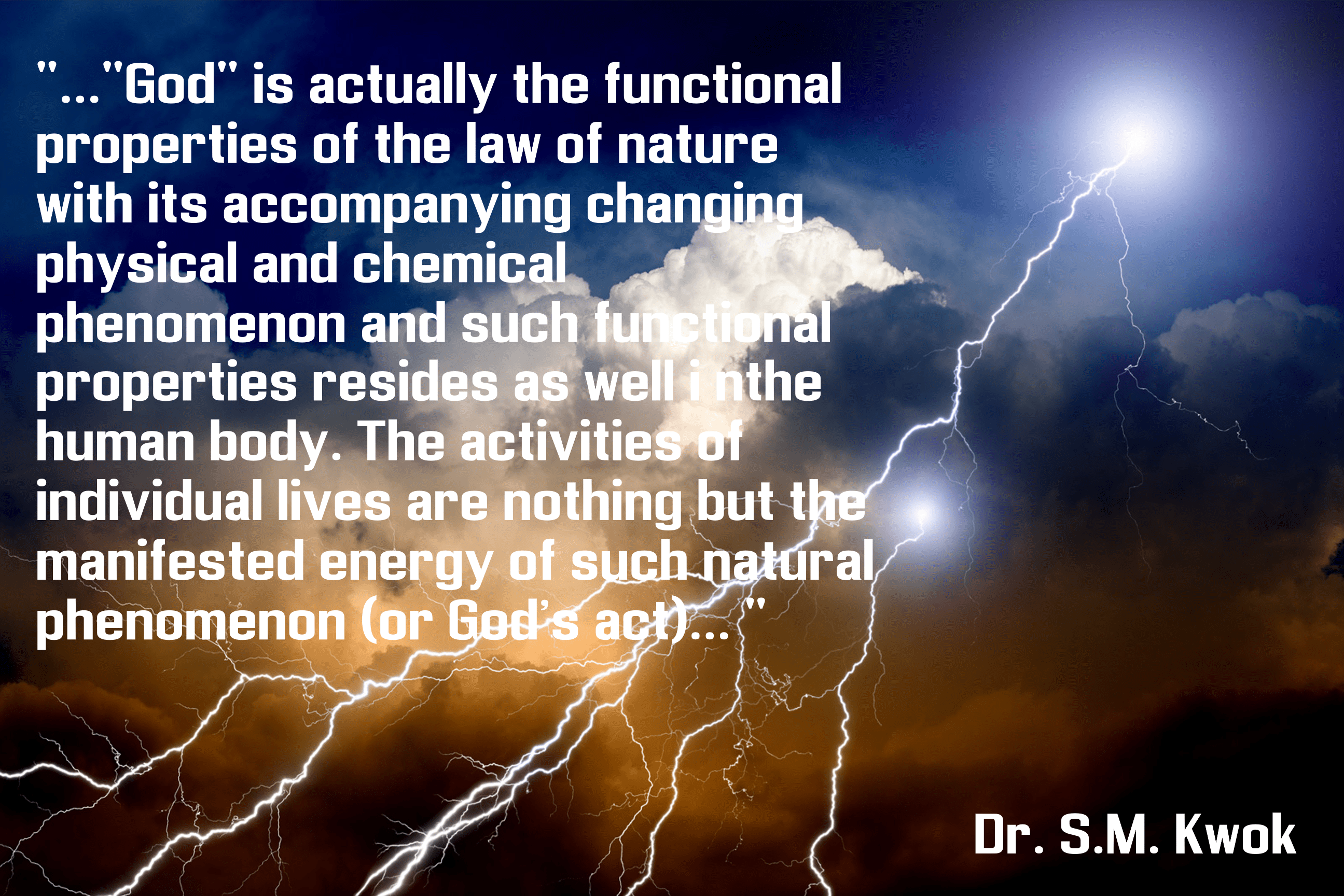 ""God" is actually the functional properties of the law of nature