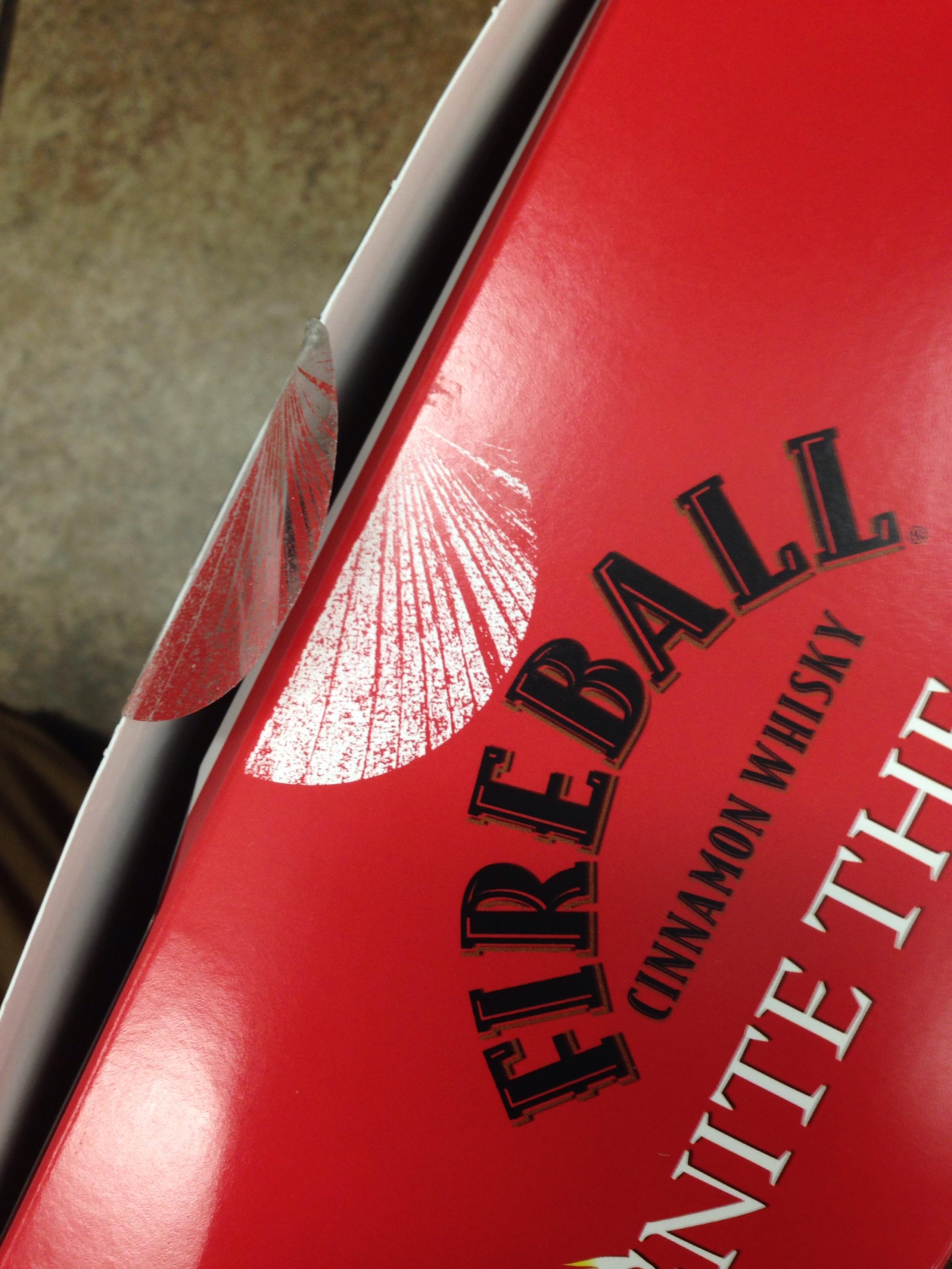 Took the sticker off of a Fireball box and got this cool design r