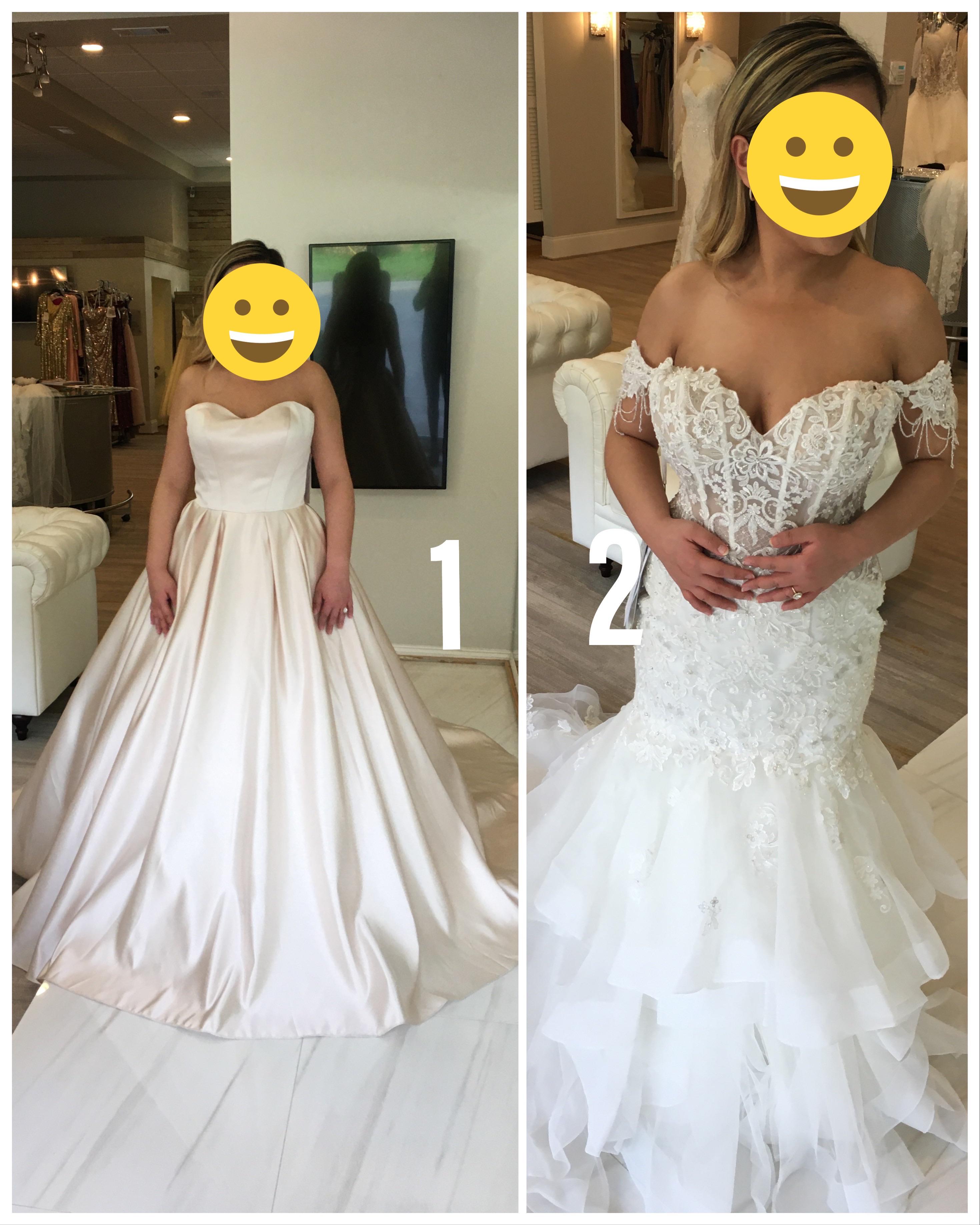Torn between these two dresses! Help! Dress 1 or Dress 2? r/wedding