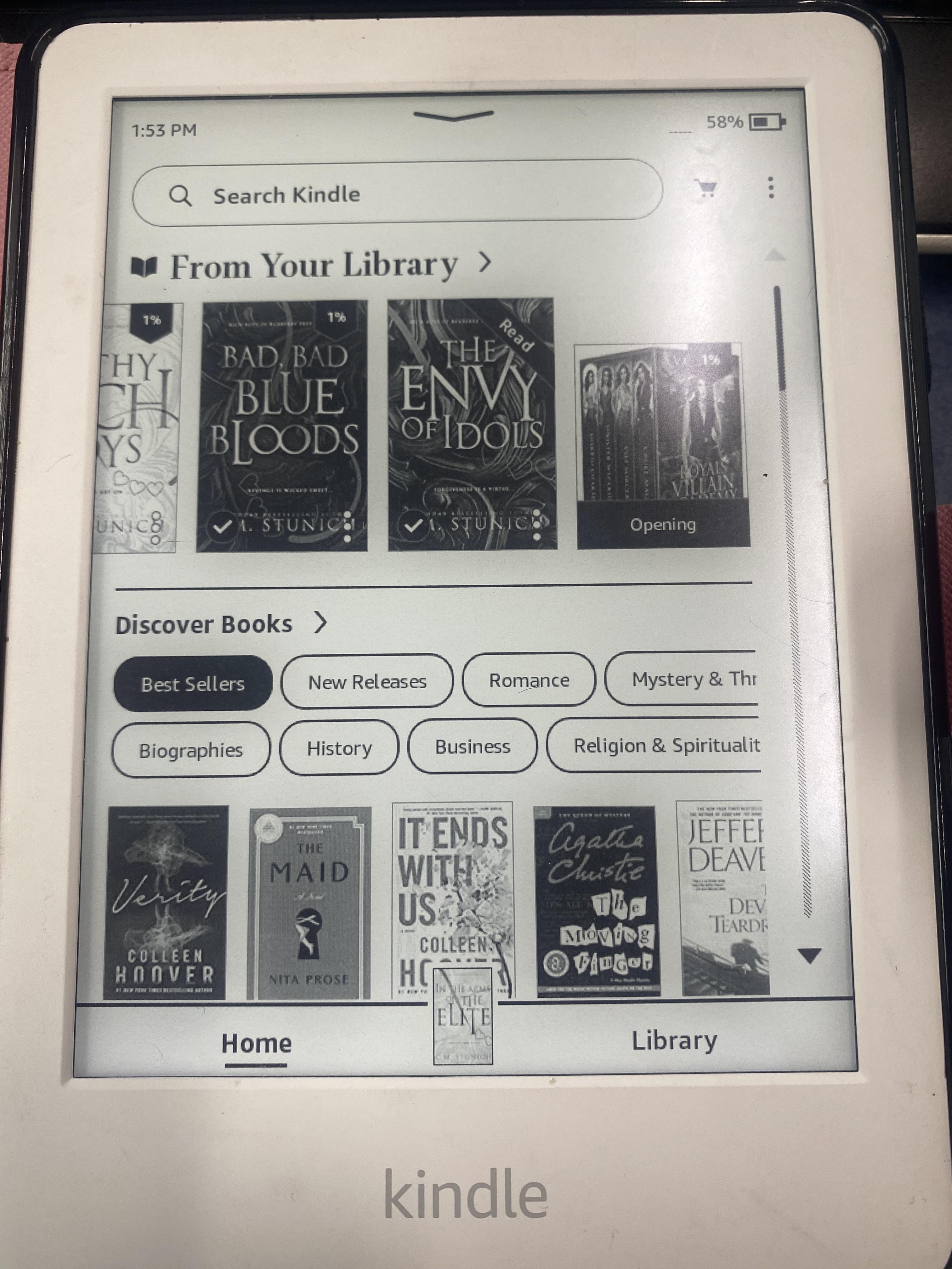 So this one set of four books hasn’t been opening for a few days. All my other books open fine