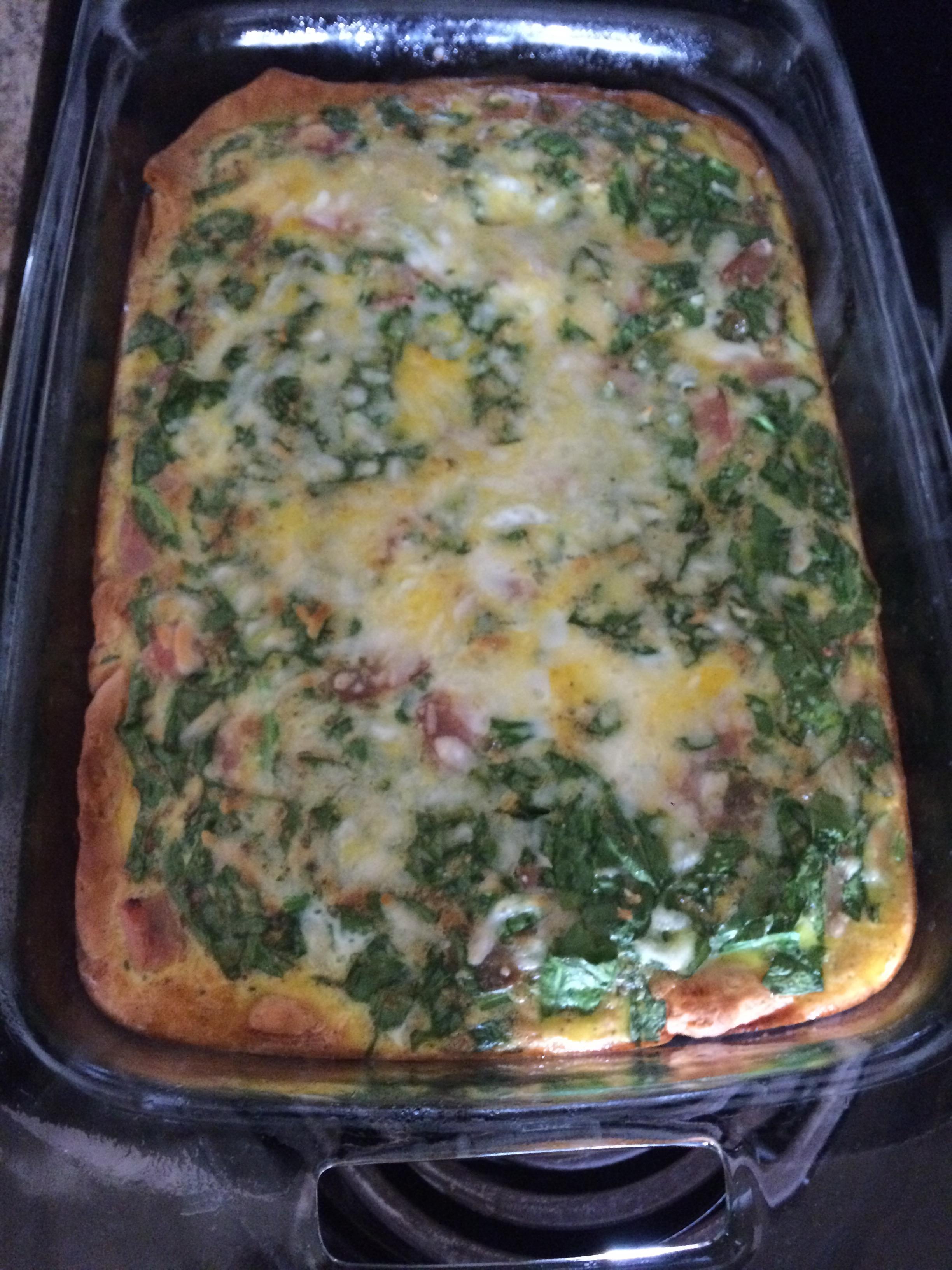 [Homemade] Spinach and ham egg bake r/food