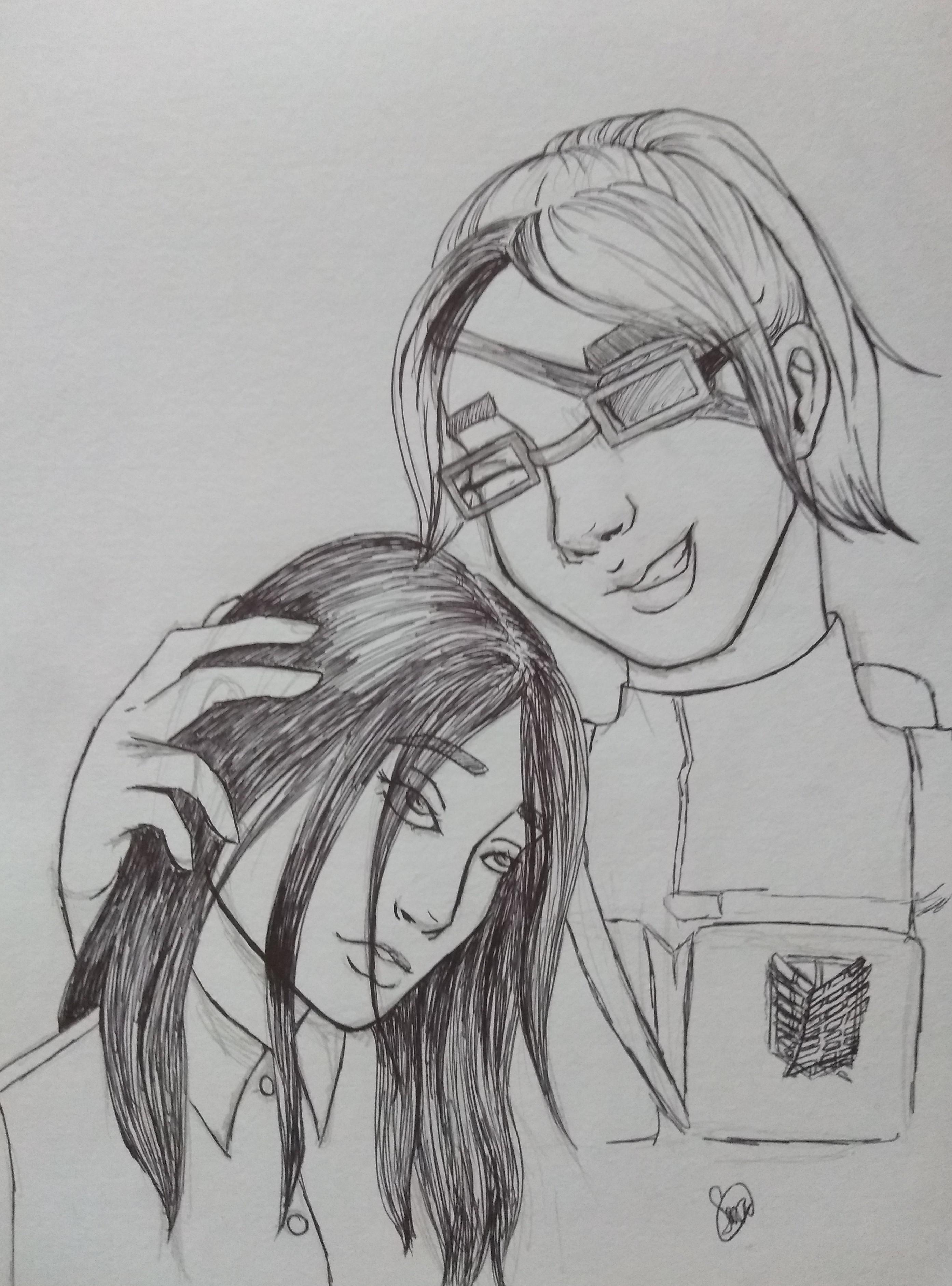 Pieck and Hange (by me) r/titanfolk