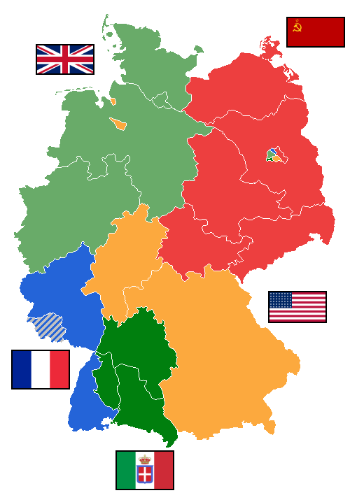 1949 1989 Germany Map Captalist Map of the Allied occupation of Germany (1945 1949) imaginarymaps