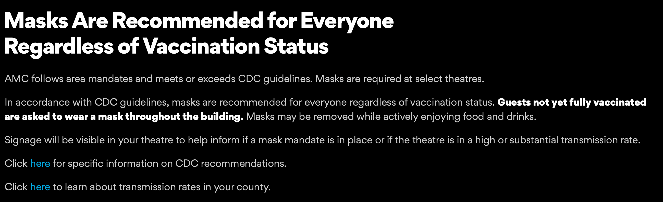 AMC Theaters just revised their mask policy... AMCsAList