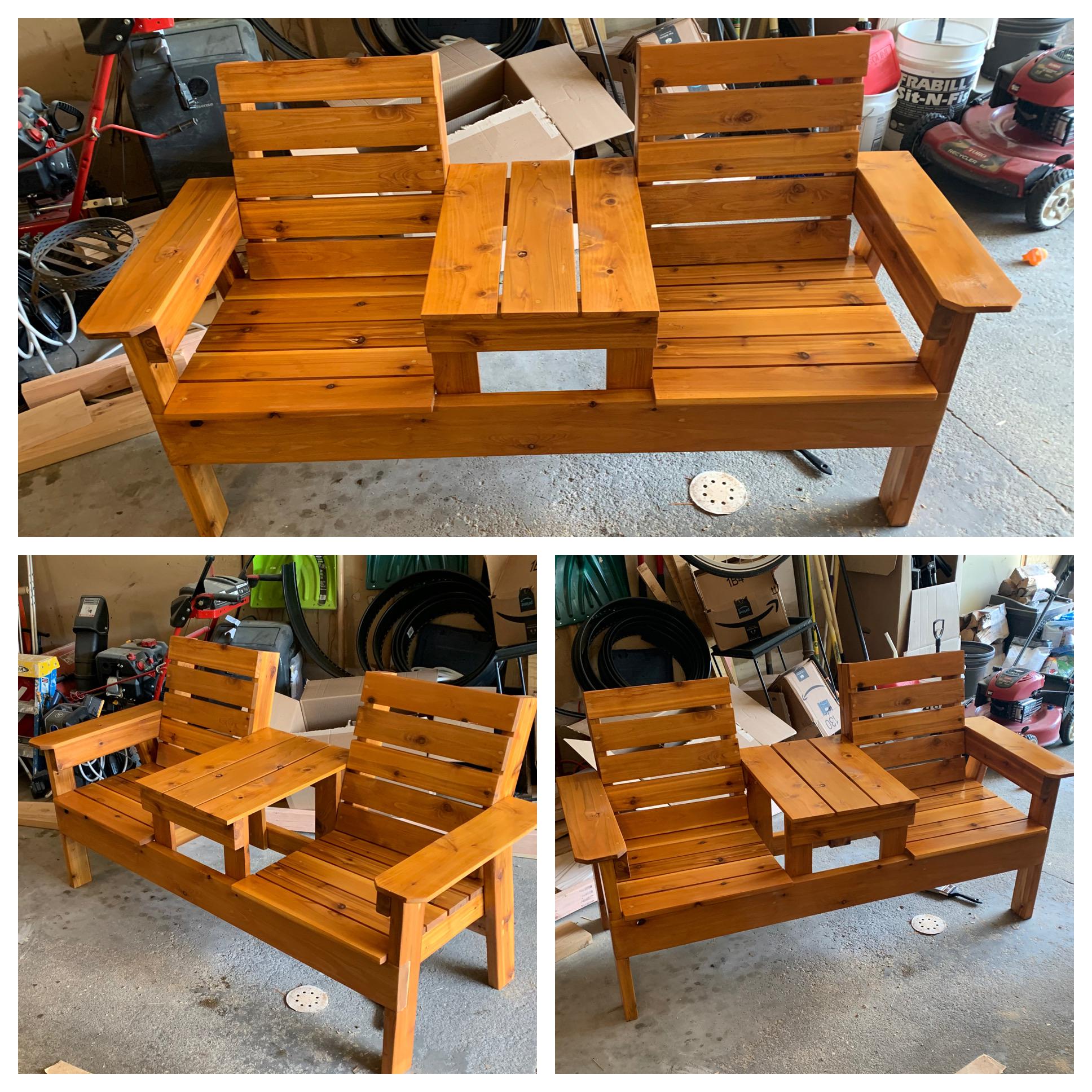 Cedar bench, finished with timber oil r/woodworking