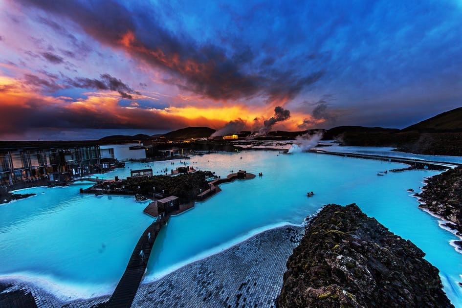 The Blue Lagoon, geothermal spa in southwestern Iceland. The spa is