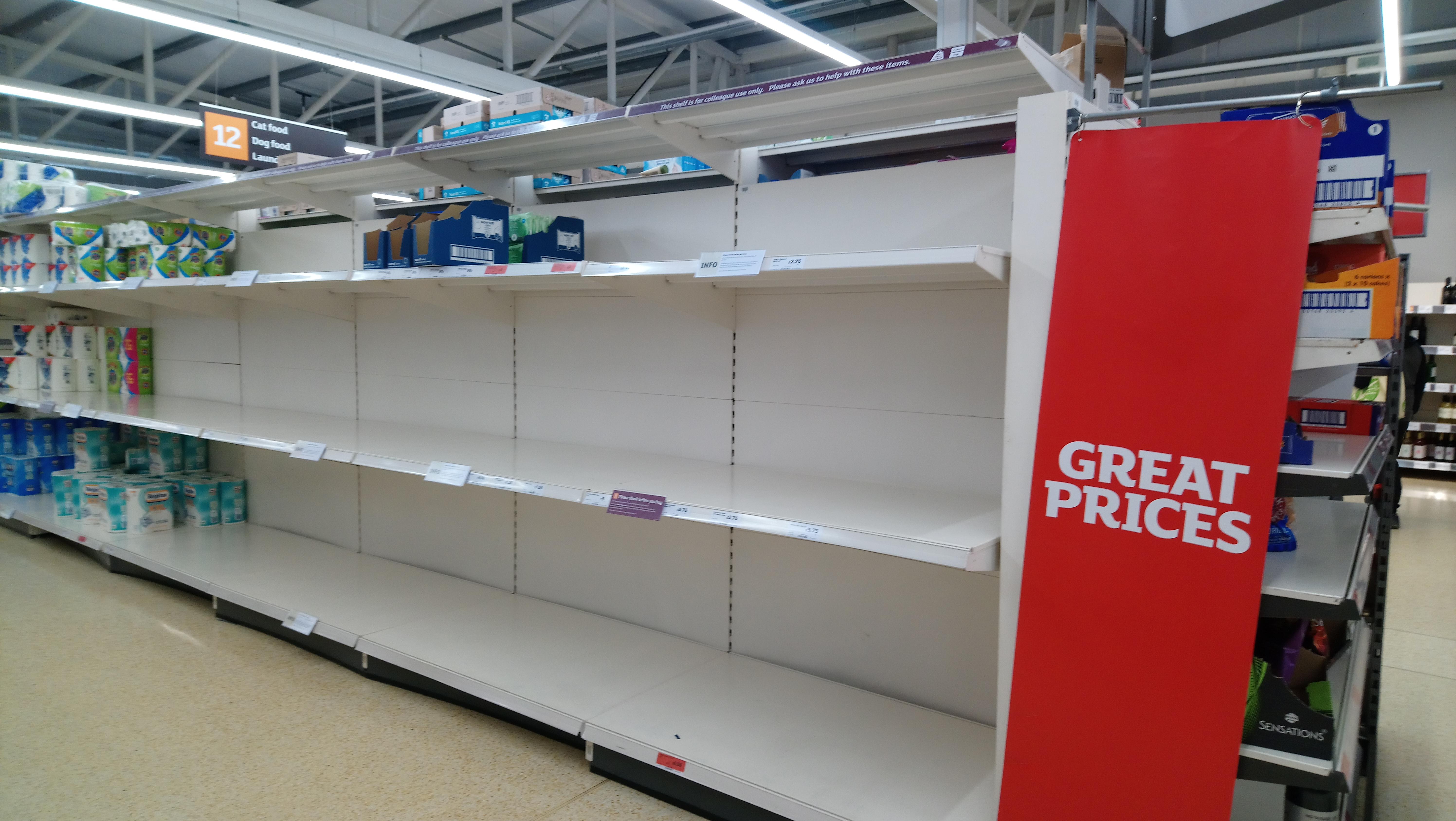 Panic buying has come to Cornwall, my local Sainsburys is out of loo