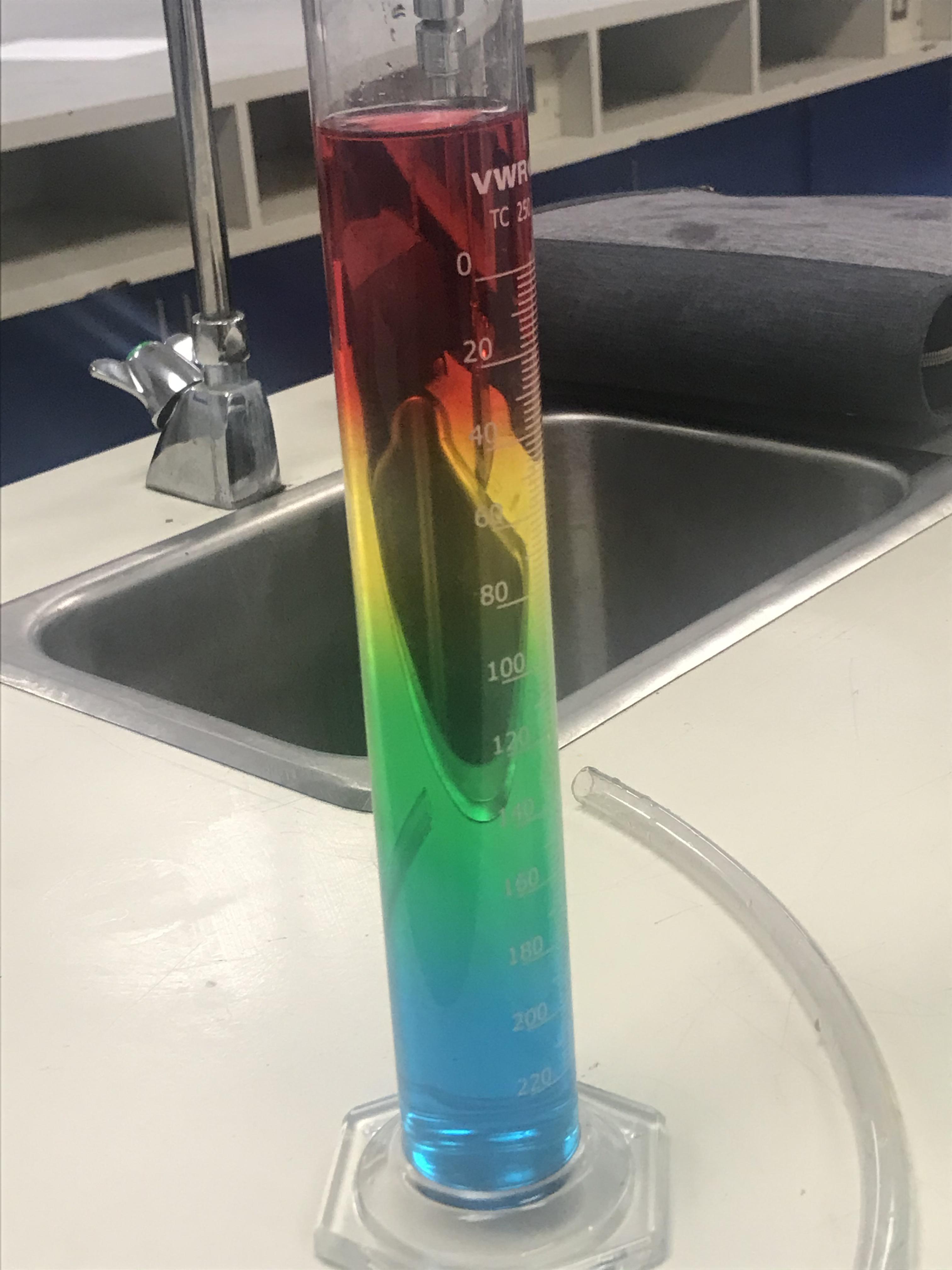 A rainbow liquid we made in science class r/mildlyinteresting
