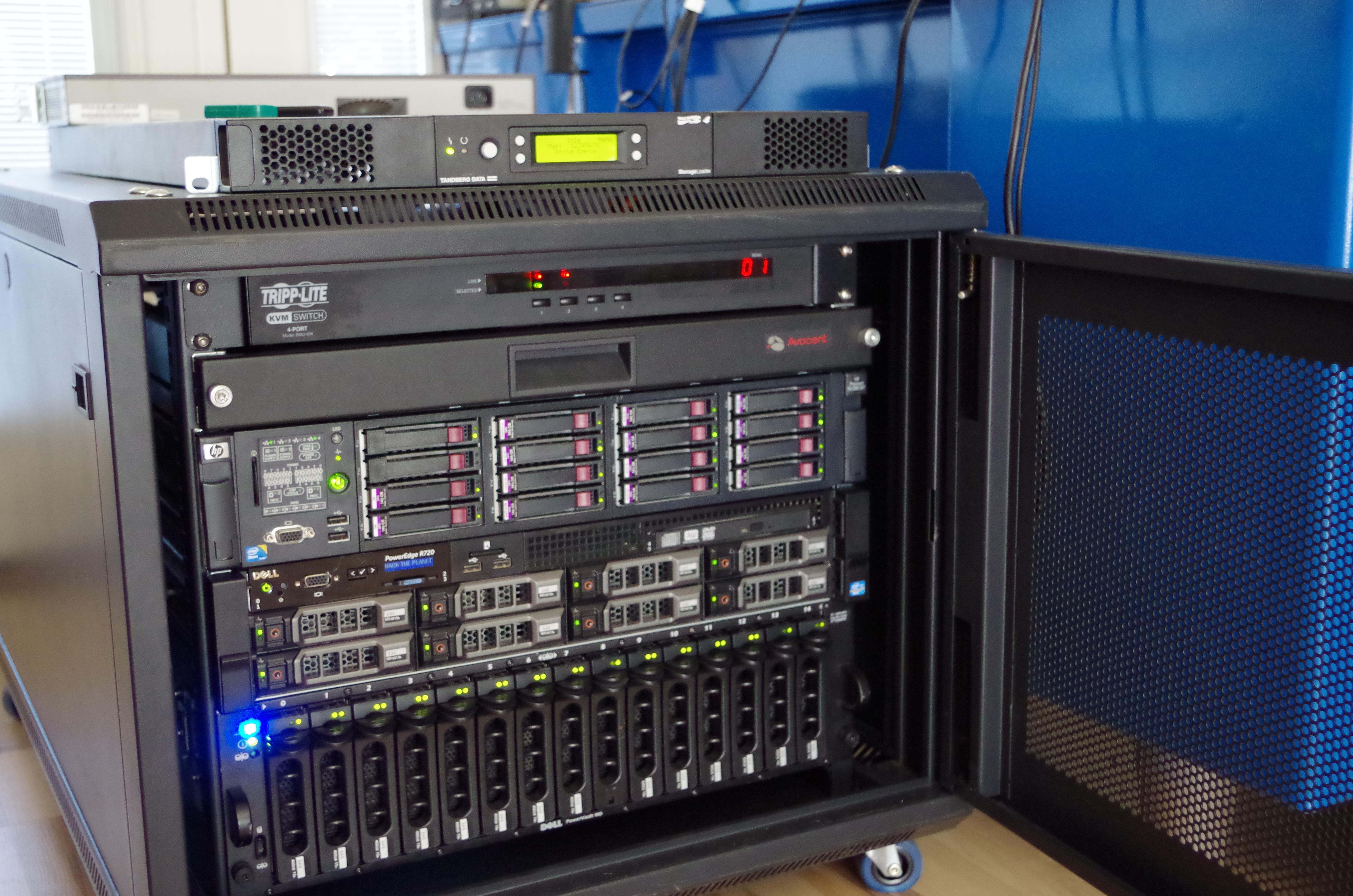 Just a picture of my first Homelab (small) rack, soon to be converted