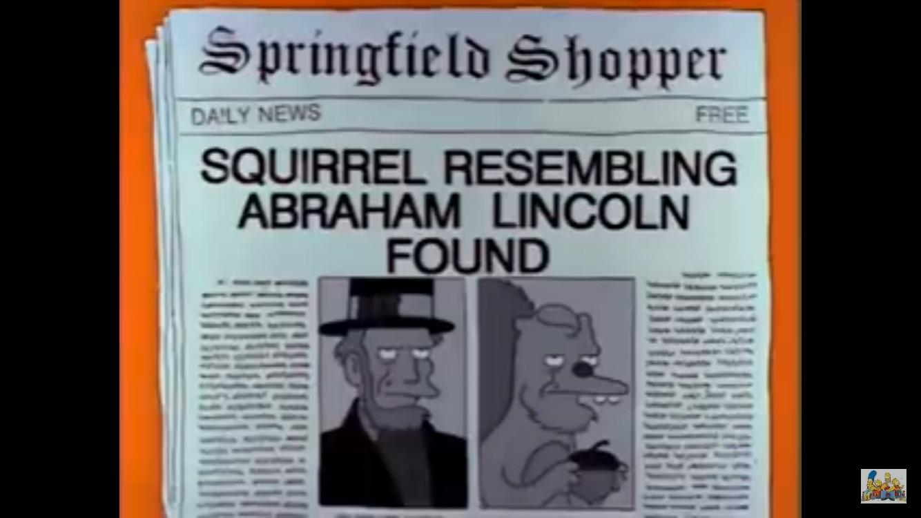 Extra Extra, Lincoln squirrel assassinated TheSimpsons