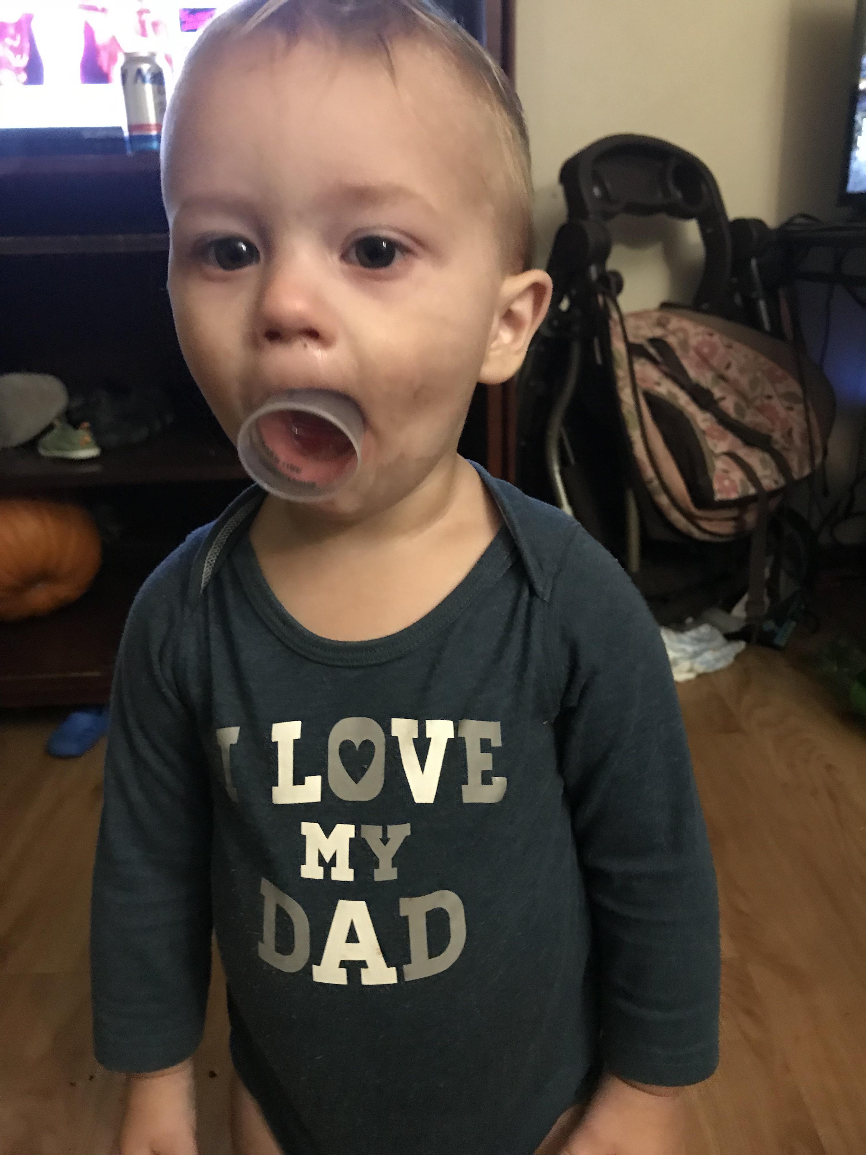 He loves me…but not enough to do JellO shots the right way. r/funny