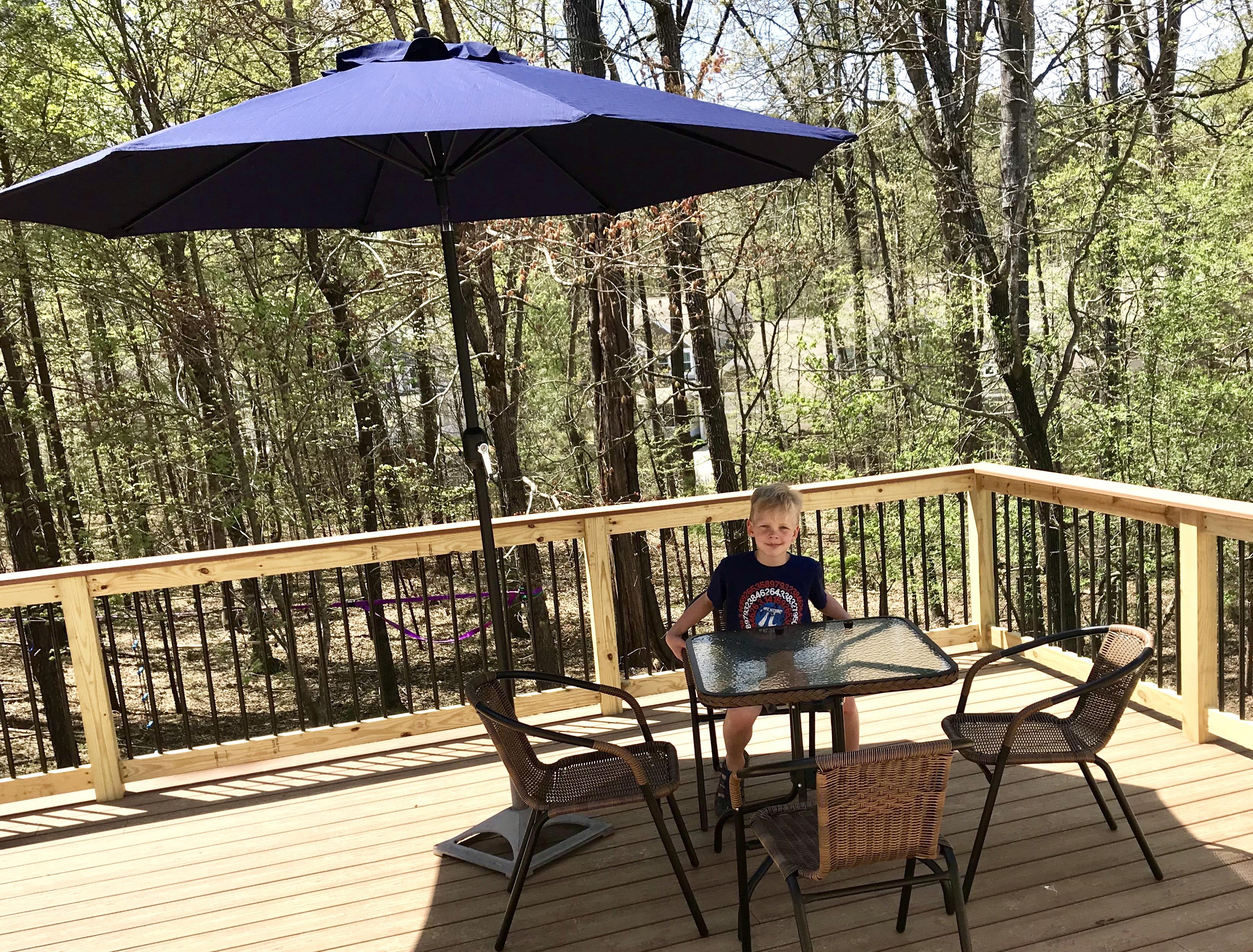 Our new 9foot aluminum umbrella from Aldi, Very nice for only 27. r