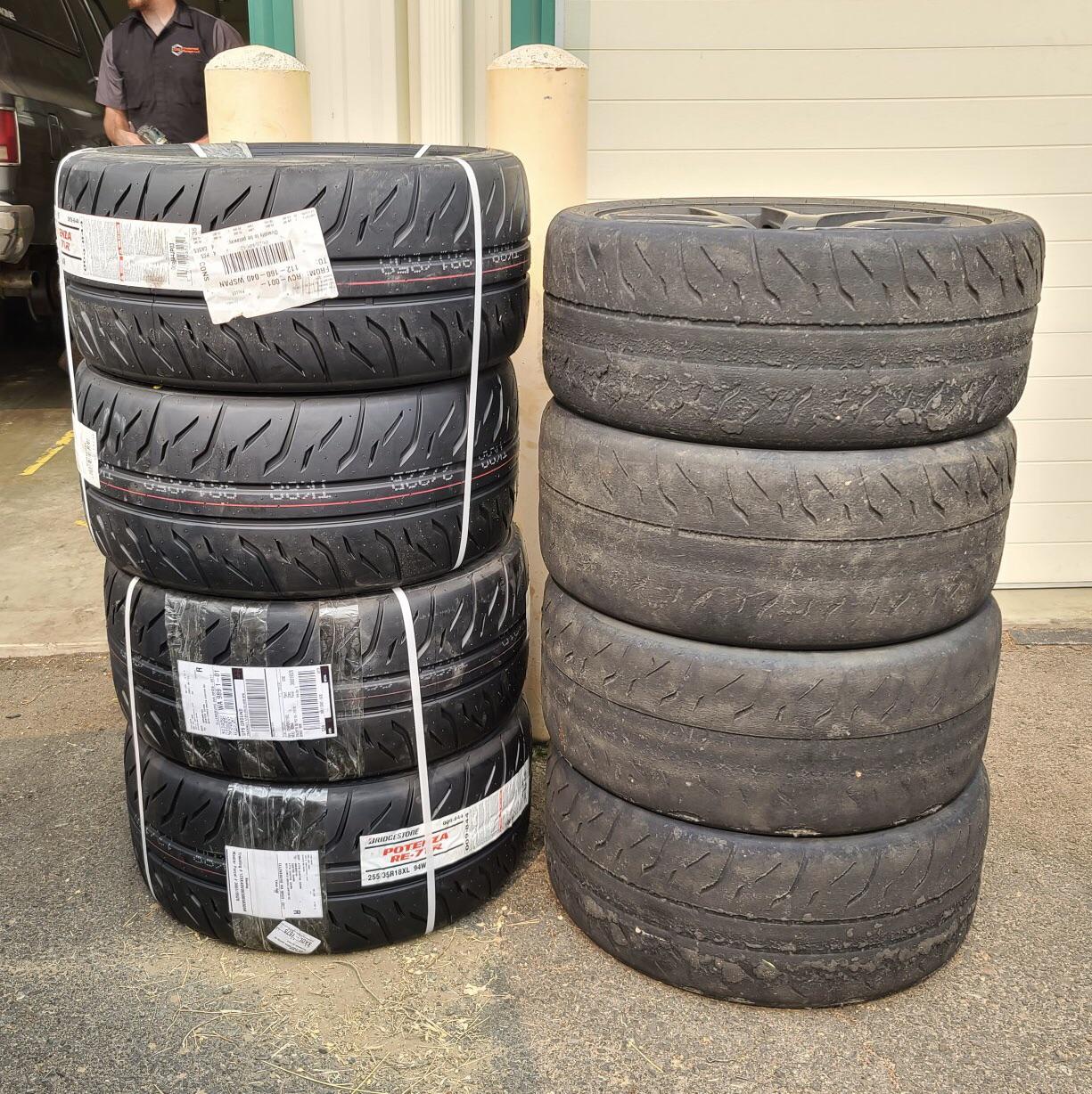 My New 255/35/18S Sitting Next To My Mounted 265/35/18S. Oh That Math, I Just Don't Get It Sometimes. : R/Autocross