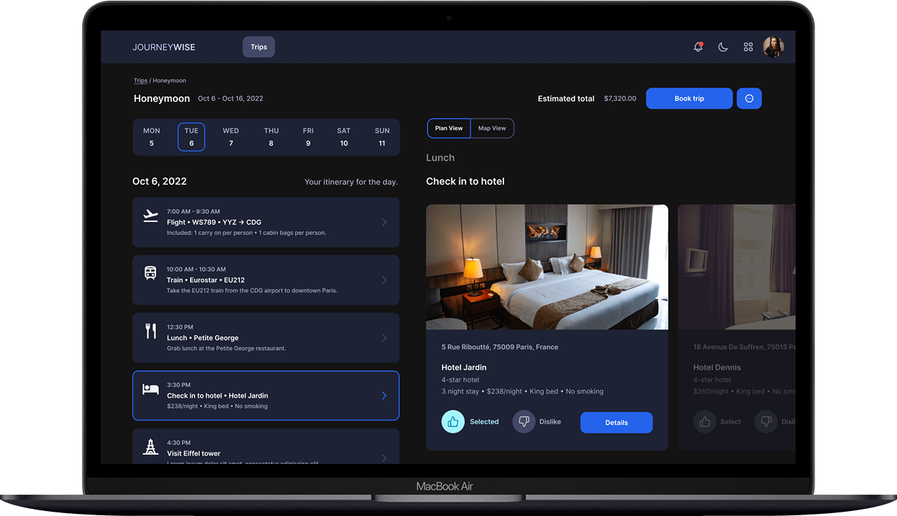 [Feedback] Journeywise An app that will automatically build you a personalized travel plan r