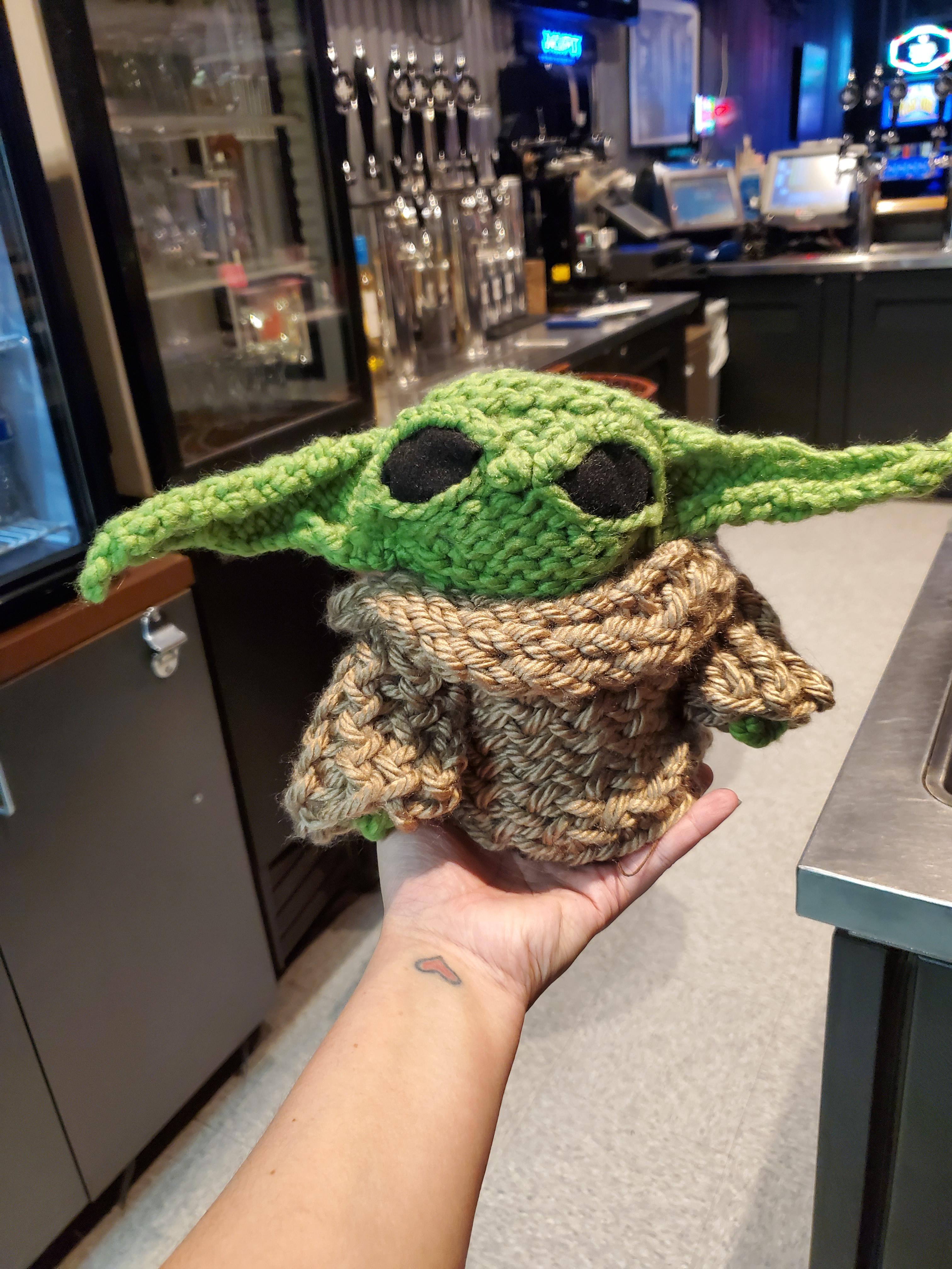 And baby yoda via loom is complete. I think. Lol still on the fence for