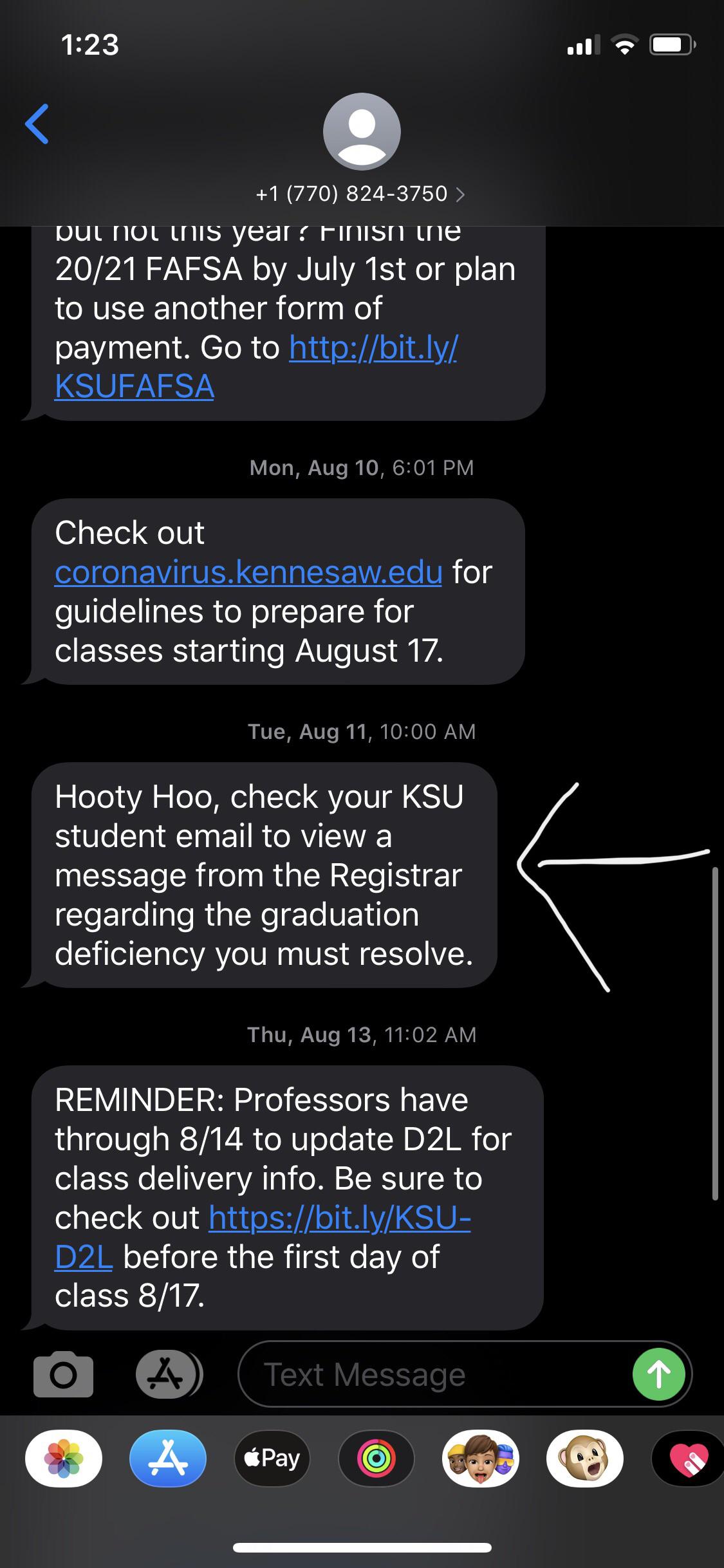 Received this text august 11th and didn’t receive an email from the