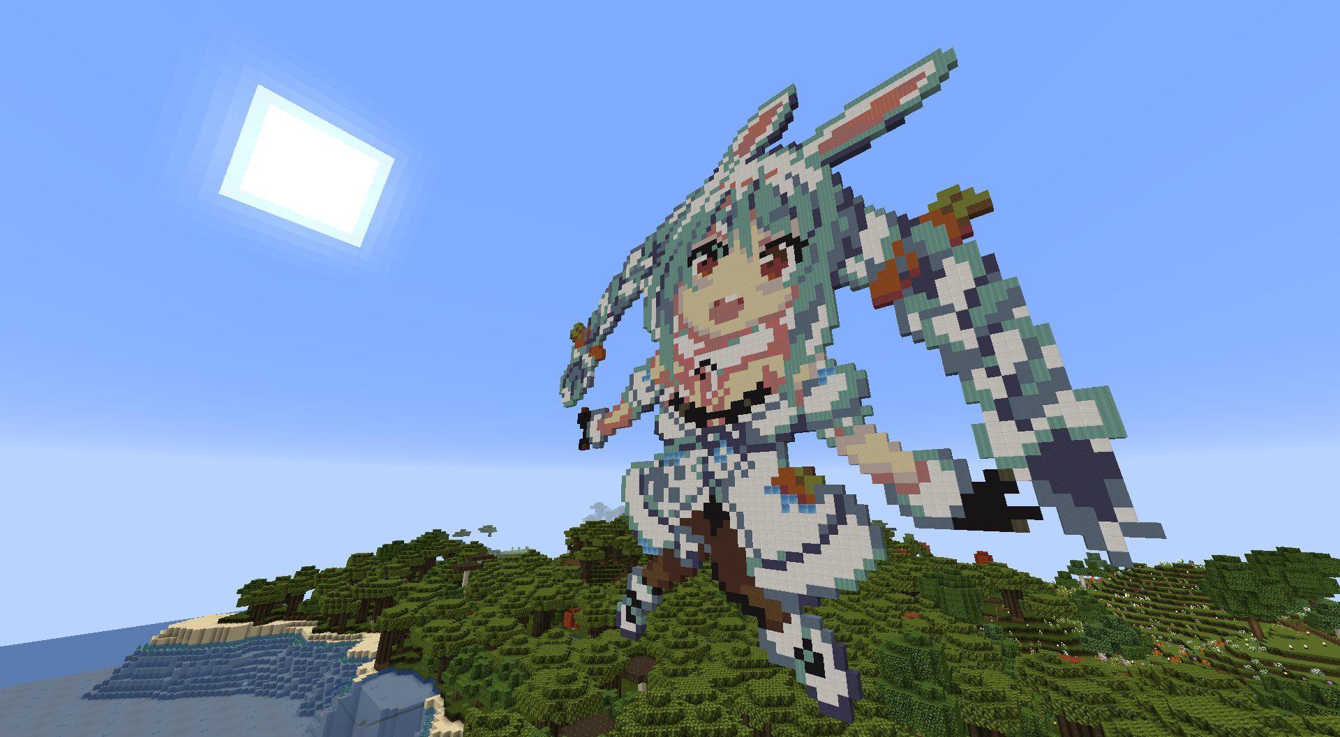 I MADE PEKORA'S PIXEL ART IN MINECRAFT!! Hololive