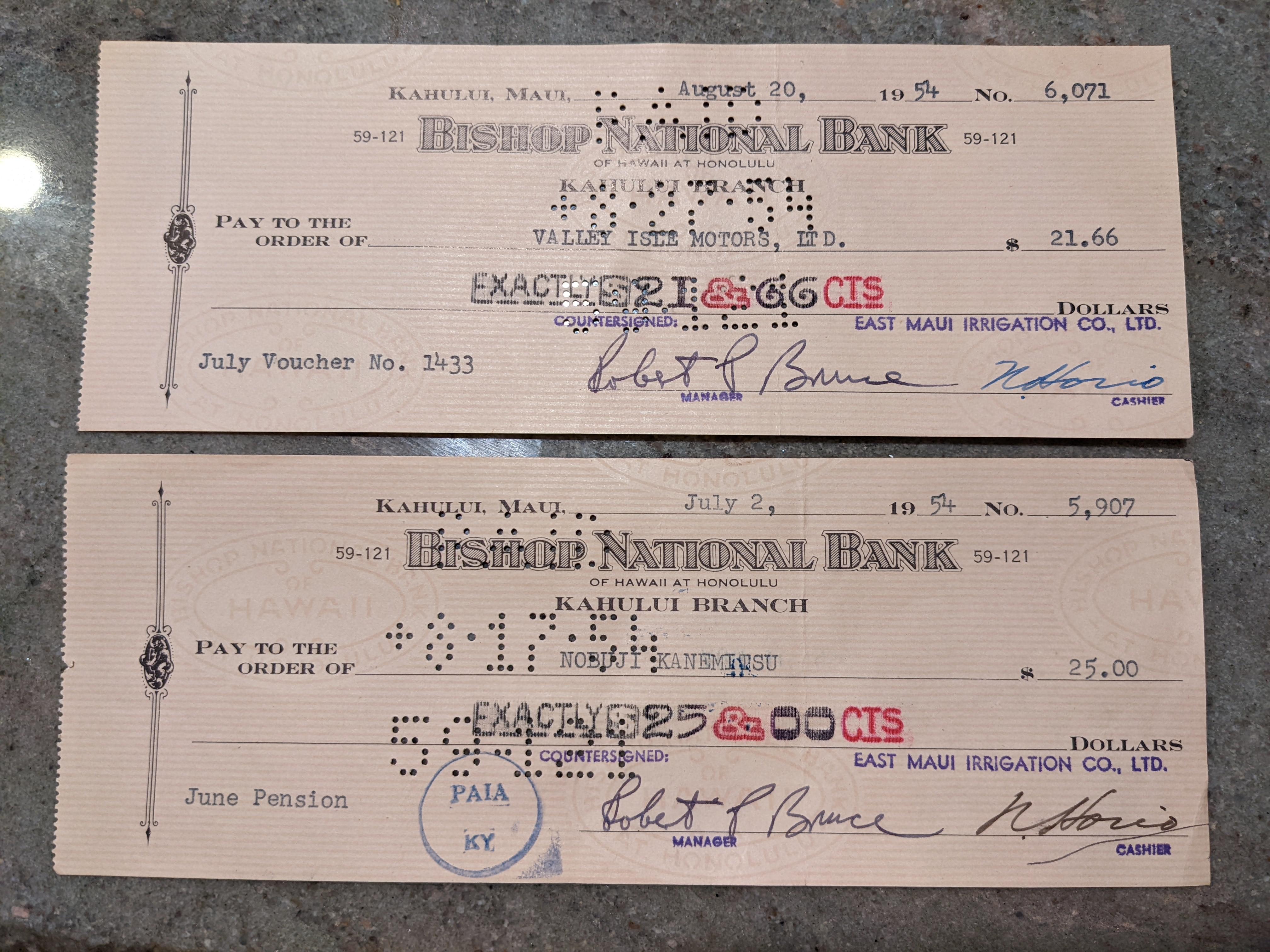 These old checks that our tour guide gave us as souvenirs r
