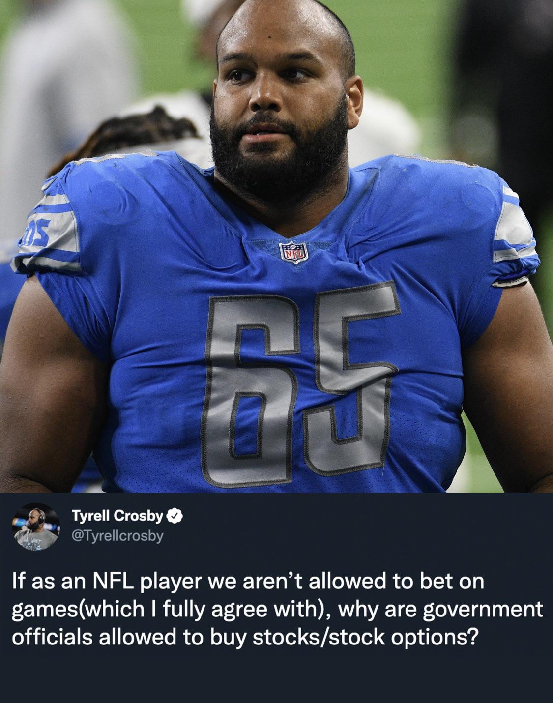 “If as an NFL player we aren’t allowed to bet on games (which I fully