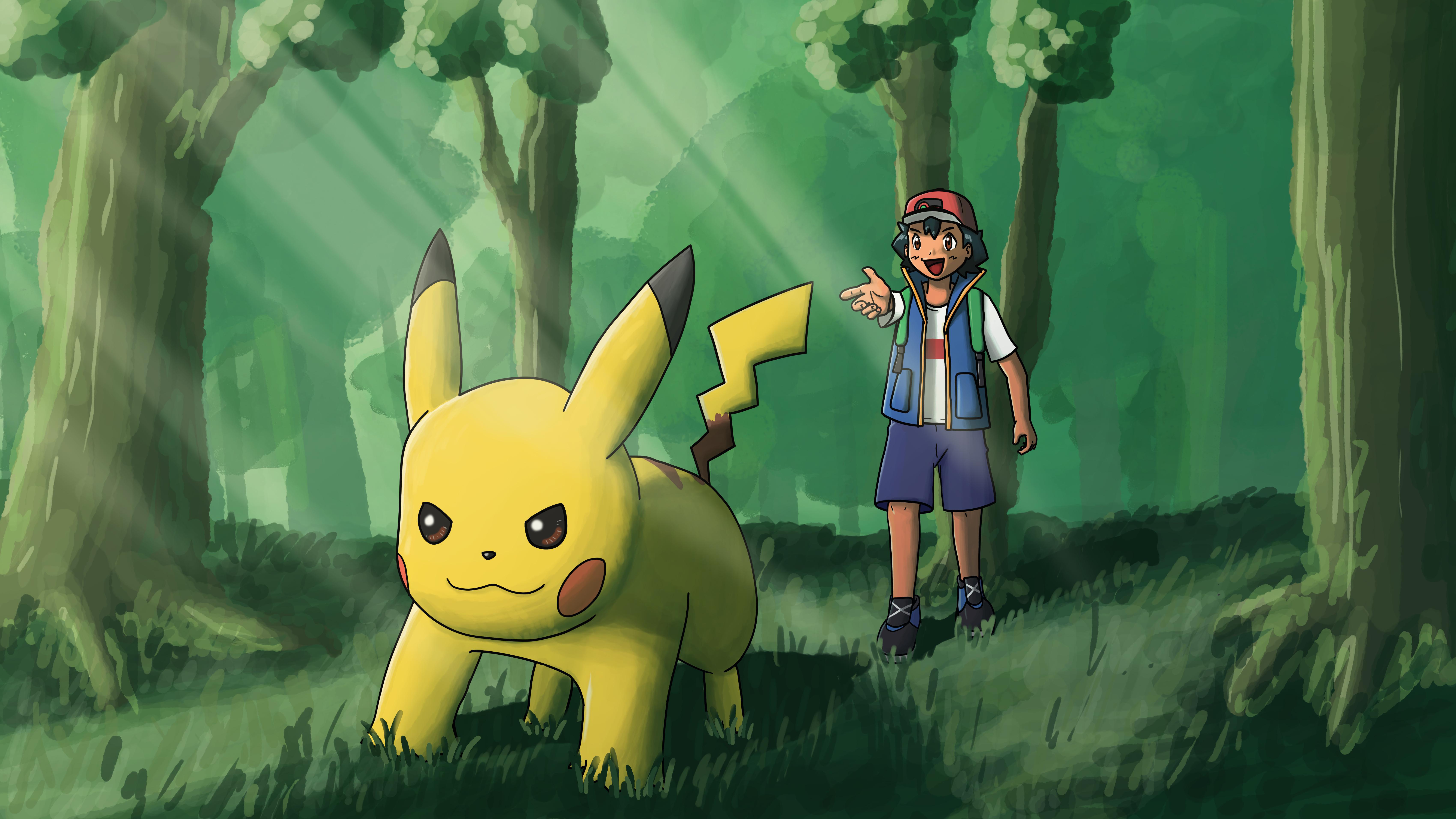I drew this fanart of journeys Ash and his Pikachu, it took me really
