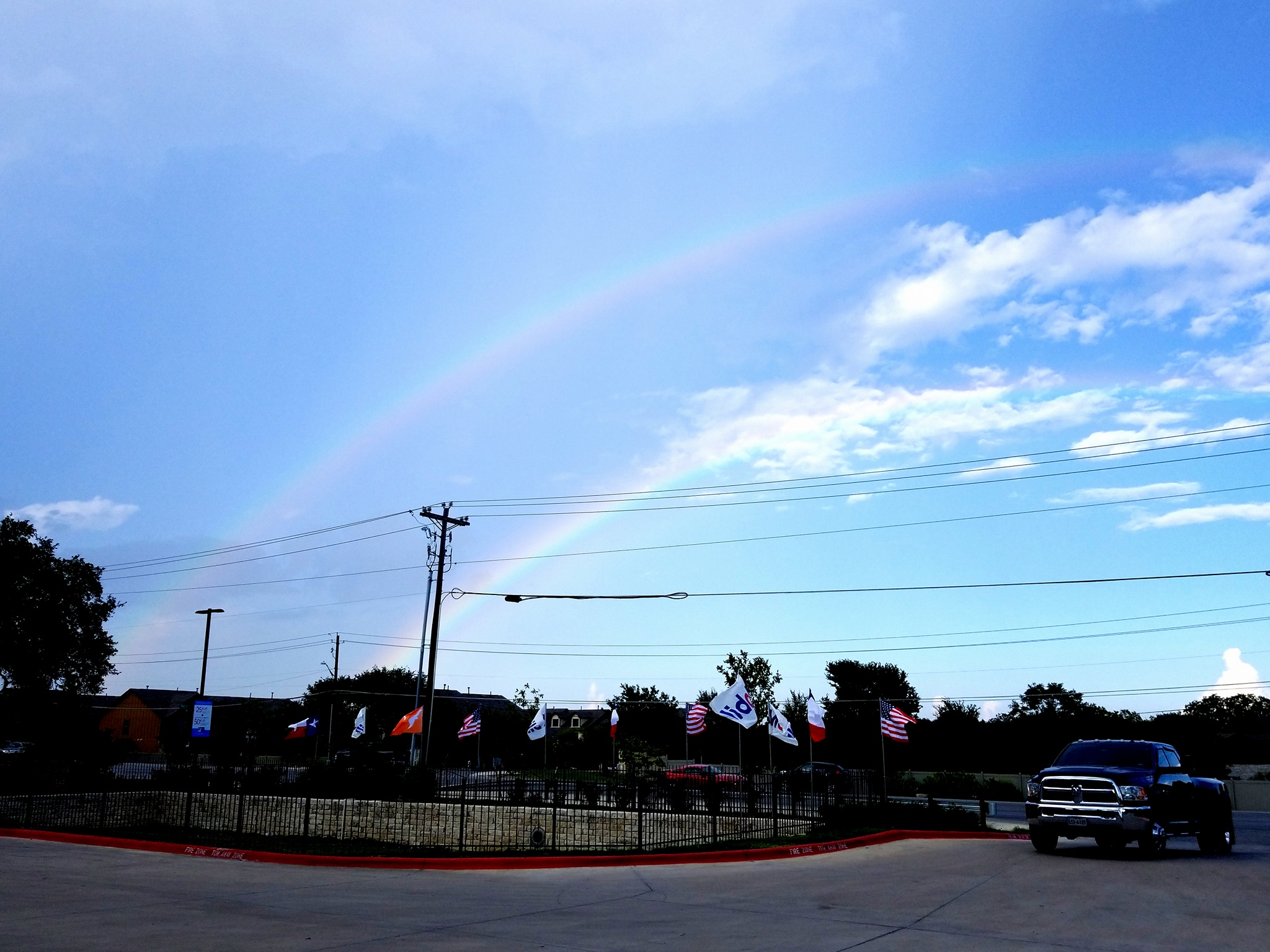 Just captured this double rainbow in Austin texas