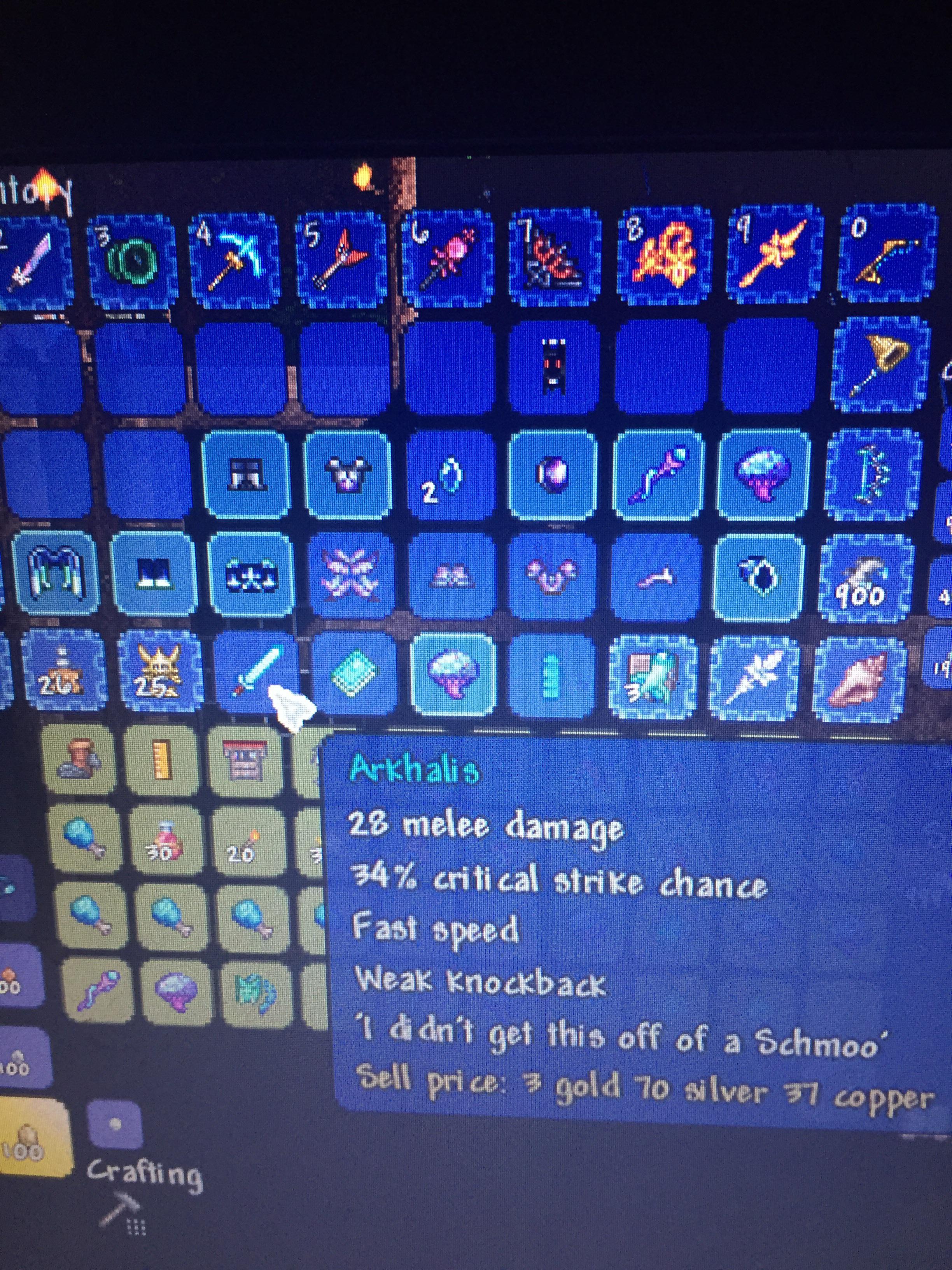 Was opening up Duke Fishron treasure bags and got the Arkhailis r
