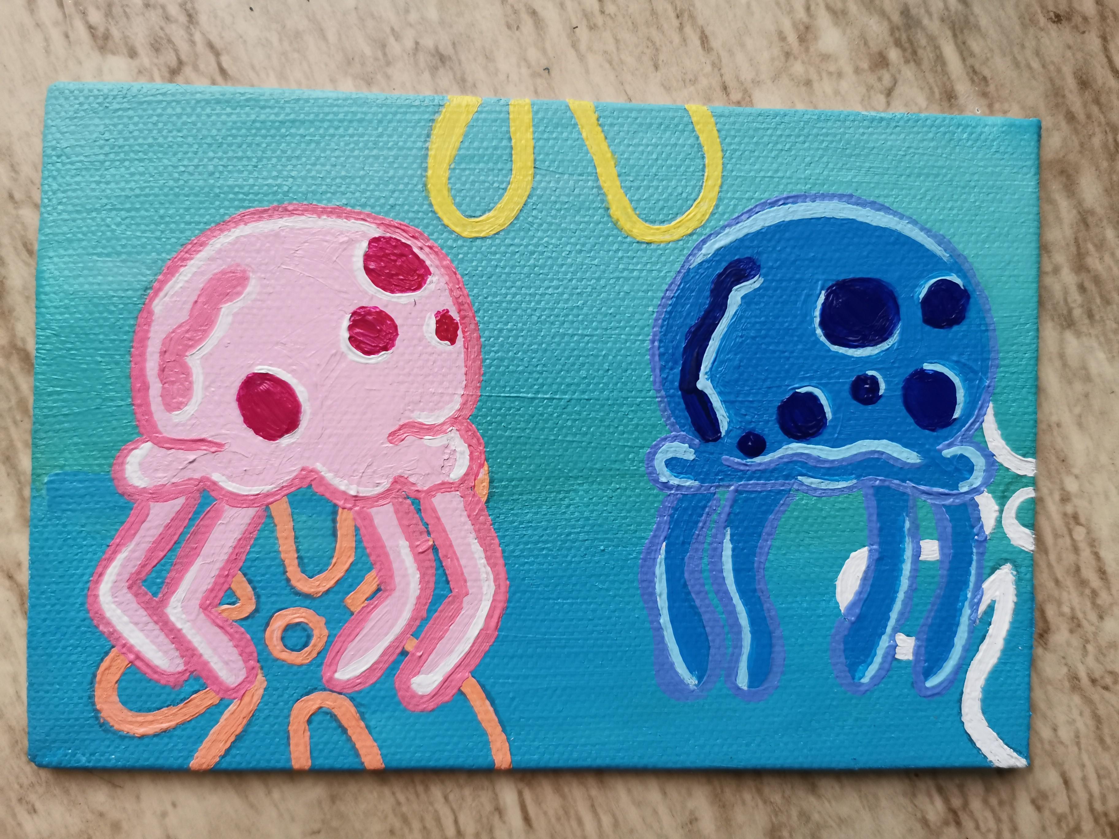 I painted some Jellyfish from SpongeBob. r/BikiniBottomTwitter