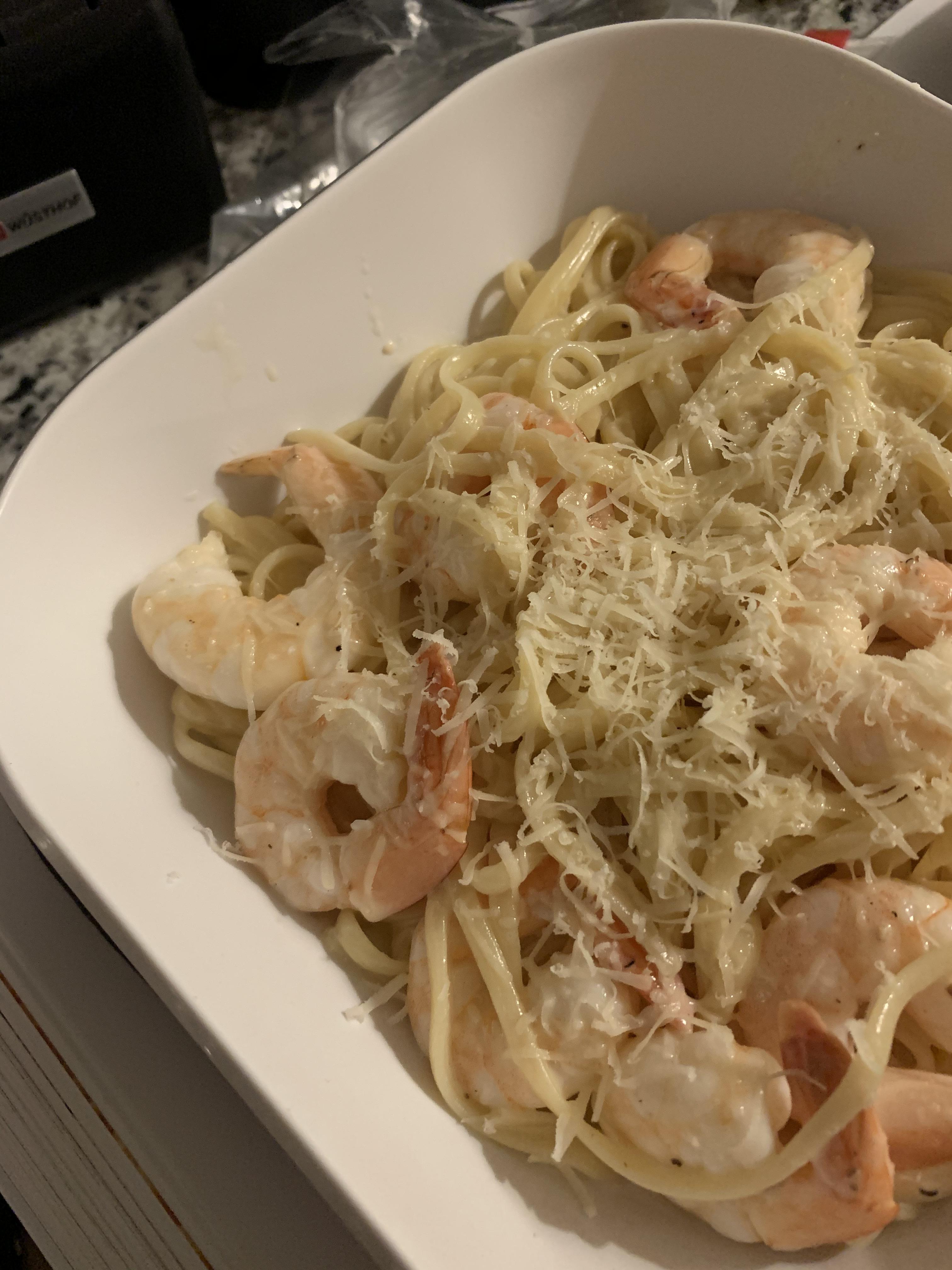 Kenji’s Lighter Alfredo (plus some lemon garlic shrimpies for good measure) r/seriouseats