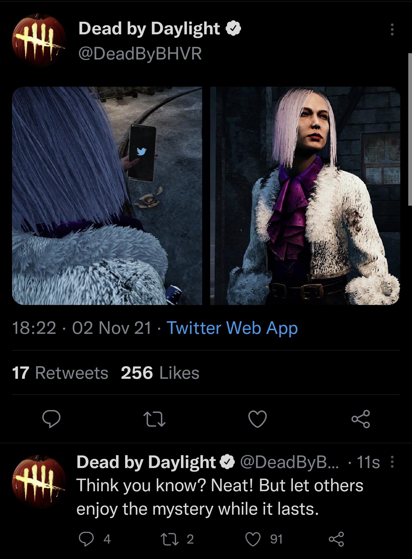 Behavior's first mention of the recent leaks : deadbydaylight