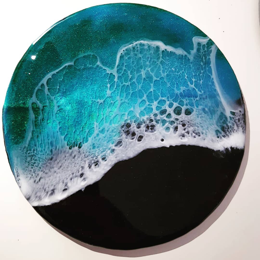 Ocean resin art inspired by Piha beach, New Zealand r/pics