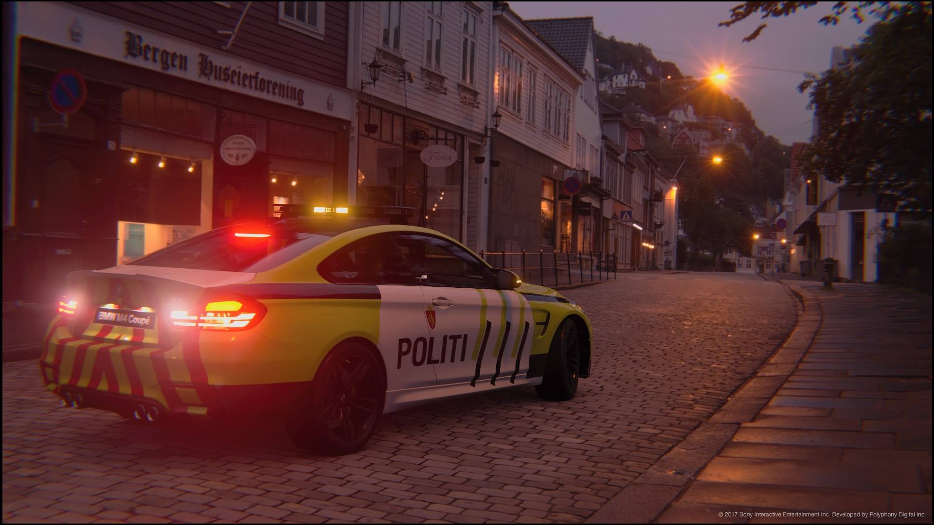 A Norwegian police car in Bergen, Norway that I made r/granturismo