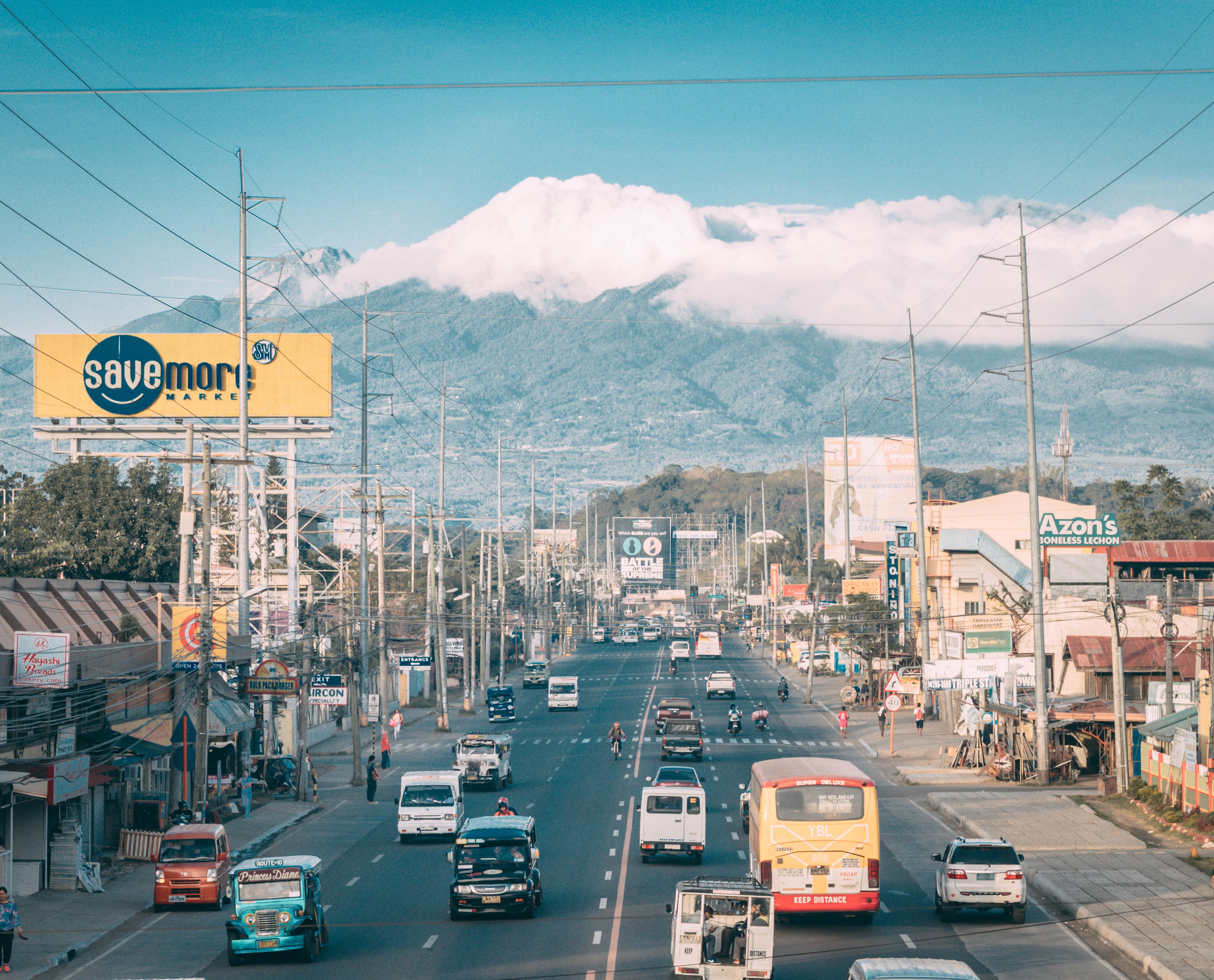 Mt. Apo and Mt. Talomo as seen from a footbridge in Bangkal, Davao City r/PhilippinesPics