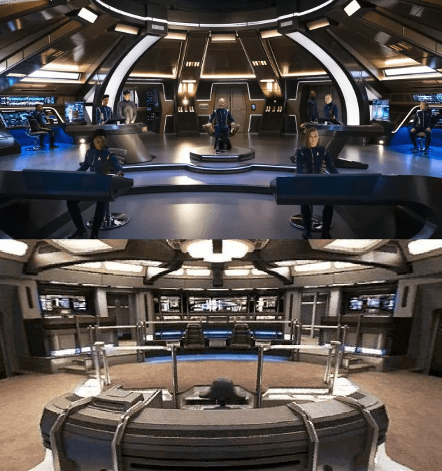 USS Discovery Bridge is only about 1.5x bigger than the USS Voyager