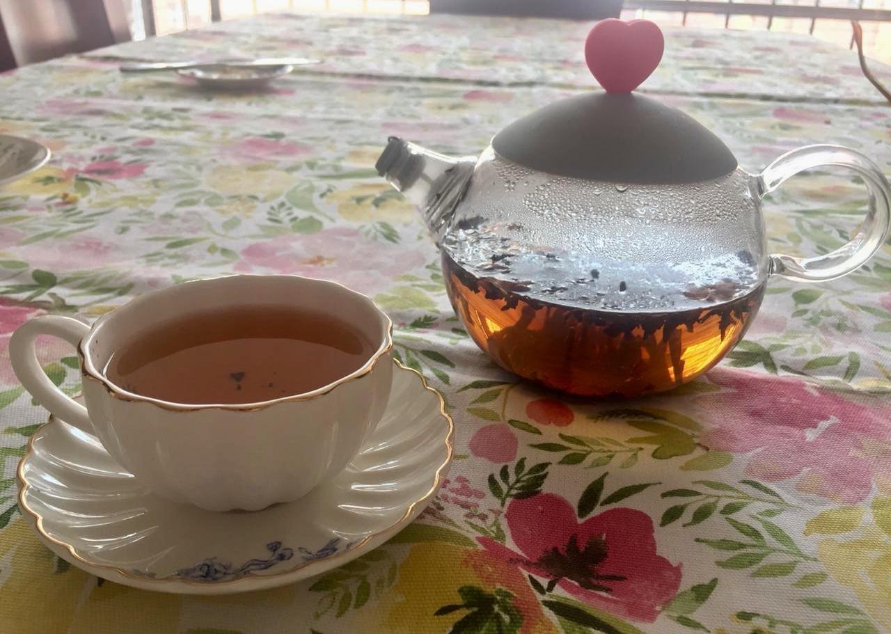 Just bought this glass tea pot with inbuilt strainer. The tea is a