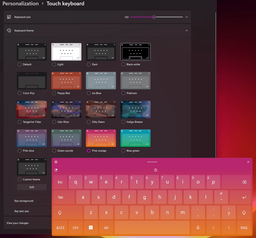On screen keyboard themes r/Windows11