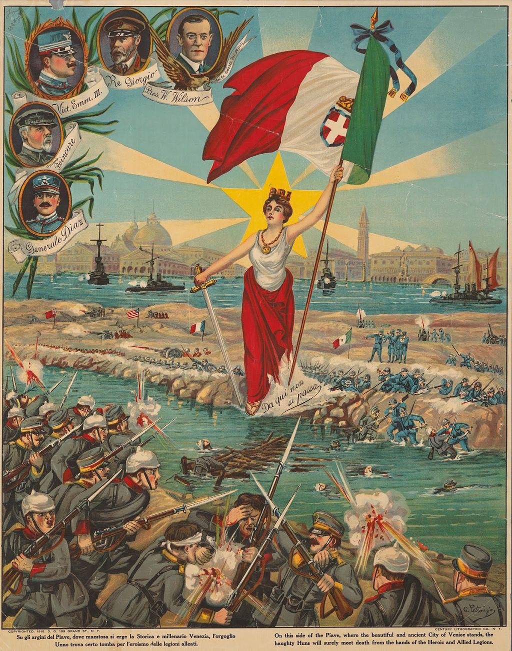 Italian WW1 poster about the battle of the Piave river r