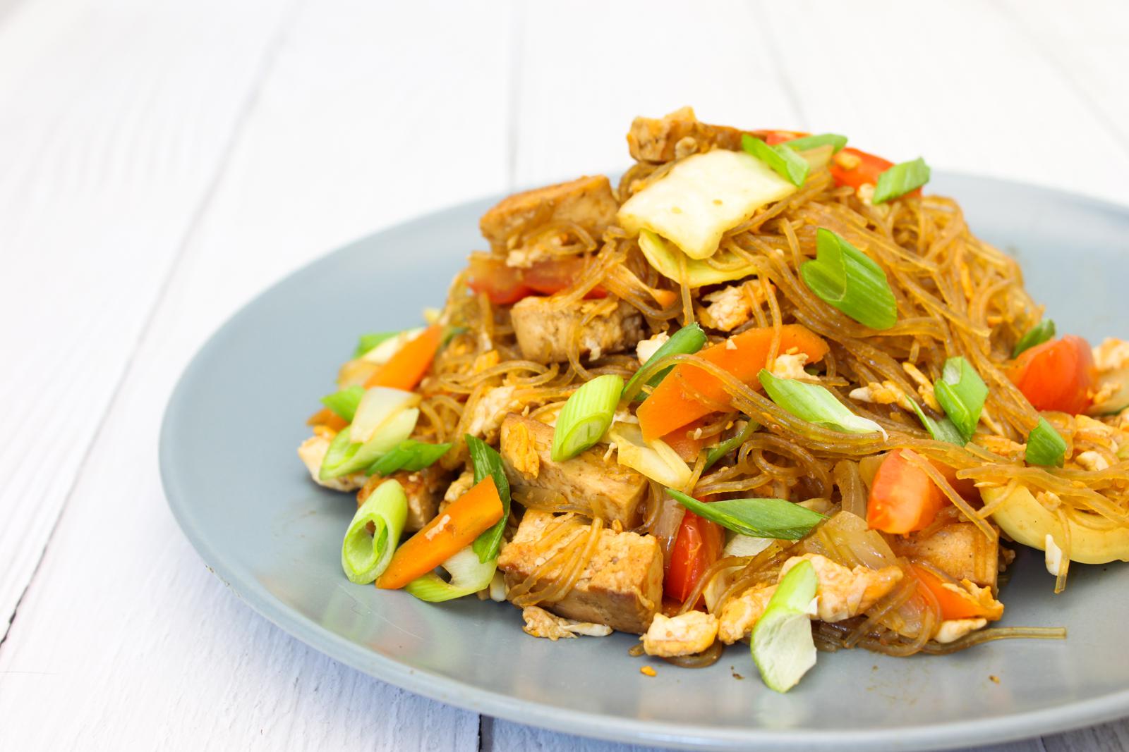 Made a Thai glass noodle stir fry. Full of flavour and a great lunch or