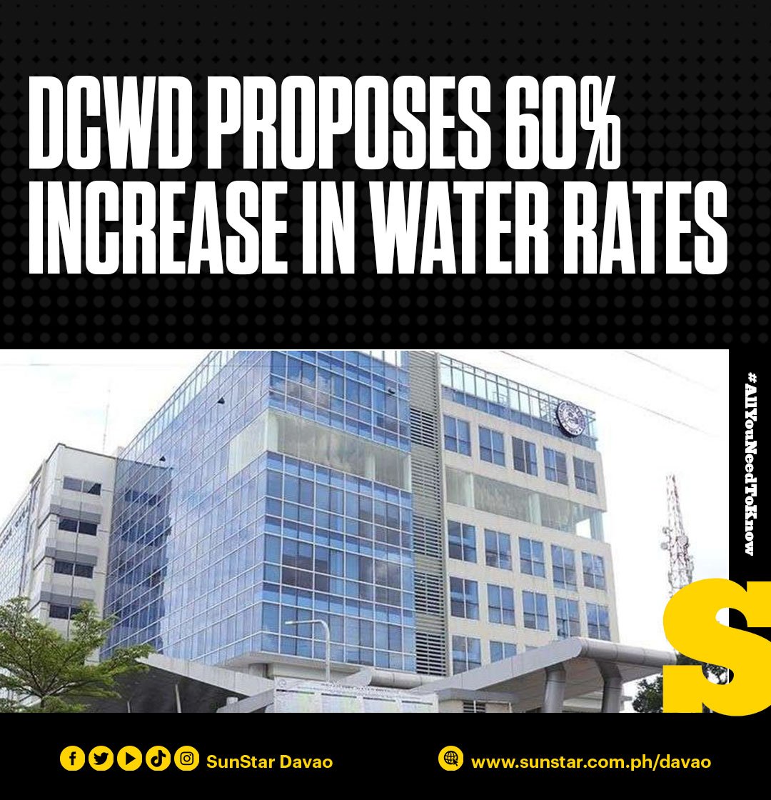 Davao City Water District (DCWD) announces 60 water rate increase r