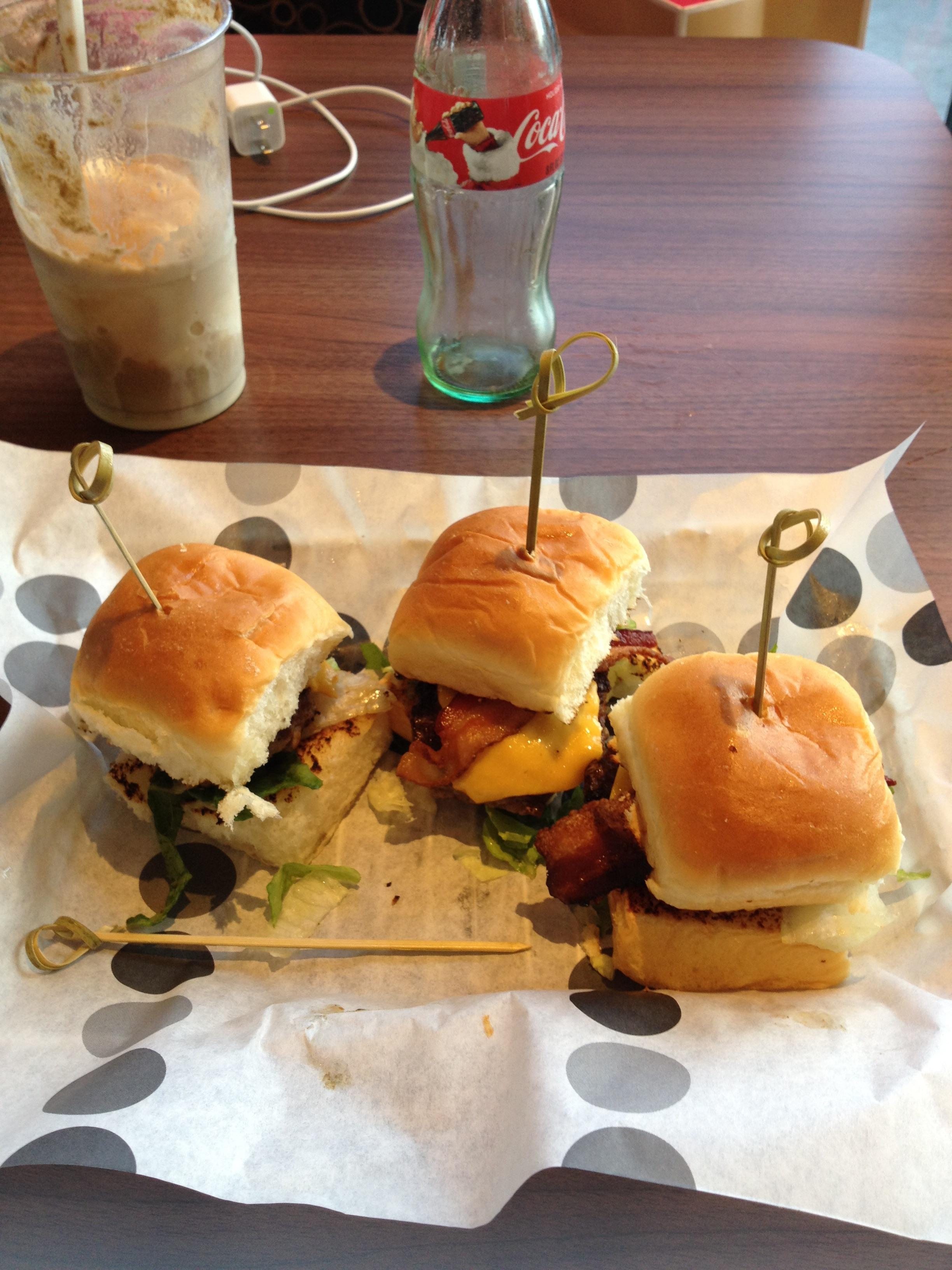 Bacon and cheese sliders from Burger 21, Orlando Florida r/burgers