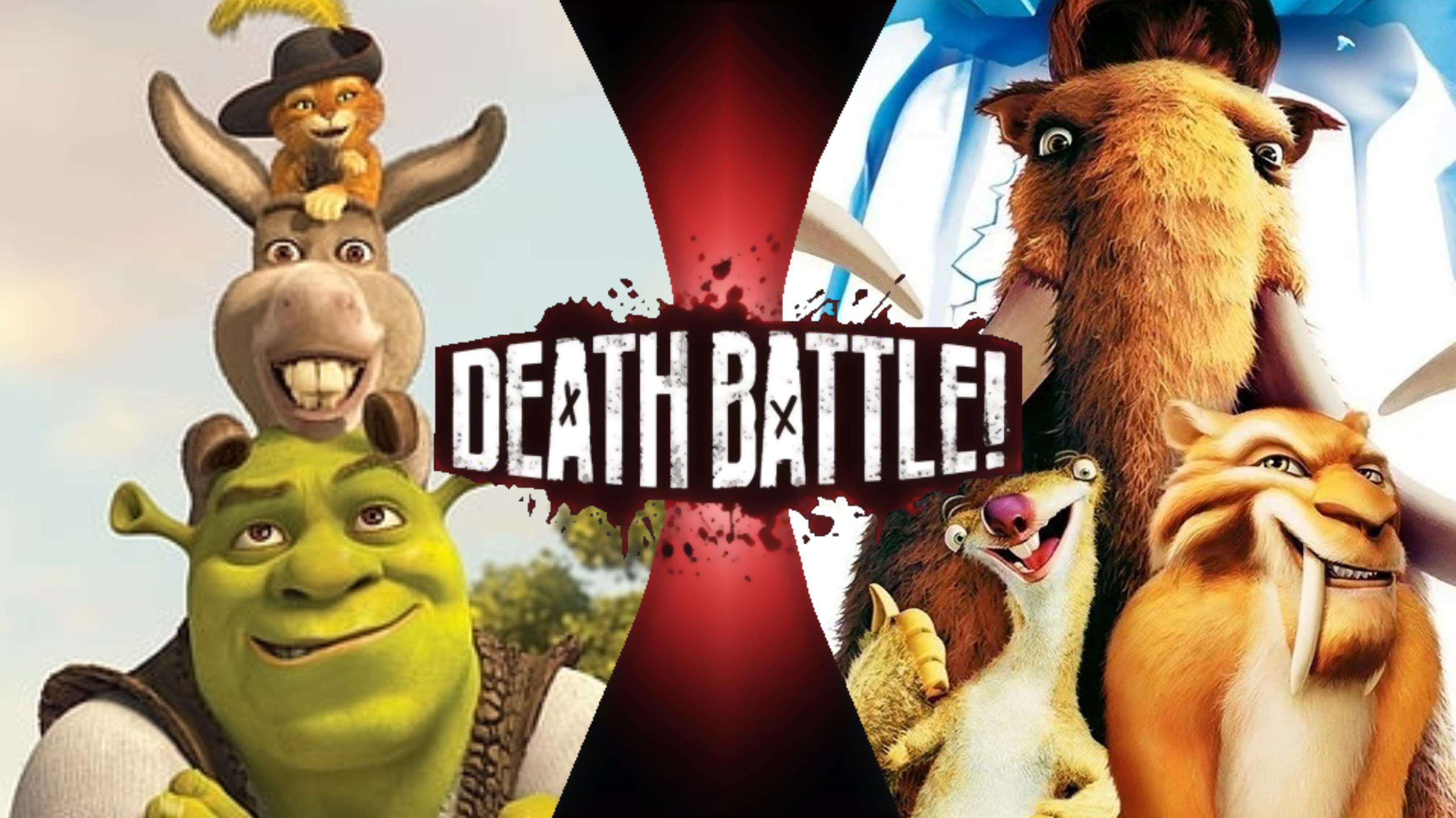 Shrek, Donkey and Puss in Boots VS Manny, Sid and Diego (DreamWorks VS