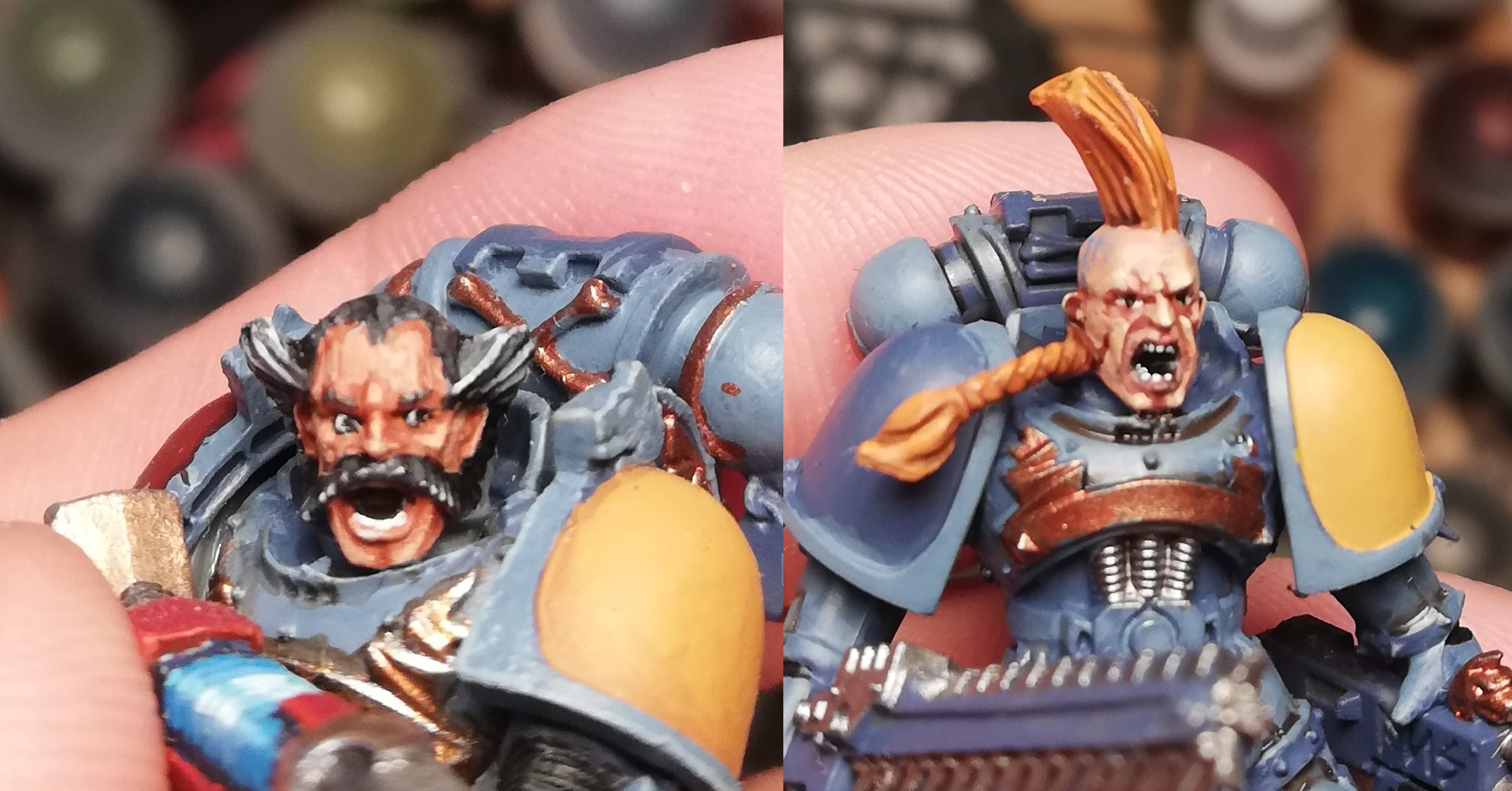 I think I'm getting better at painting faces (left is from February