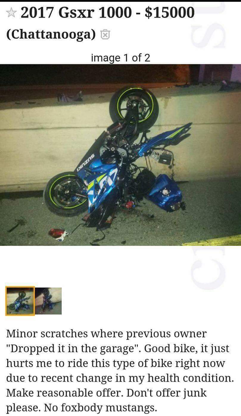 Average Craigslist ad r/motorcycles