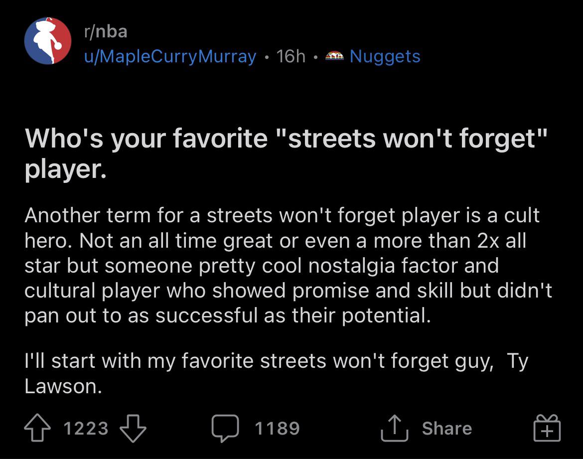 Bust out the urban dictionary definition for this one r/nbacirclejerk