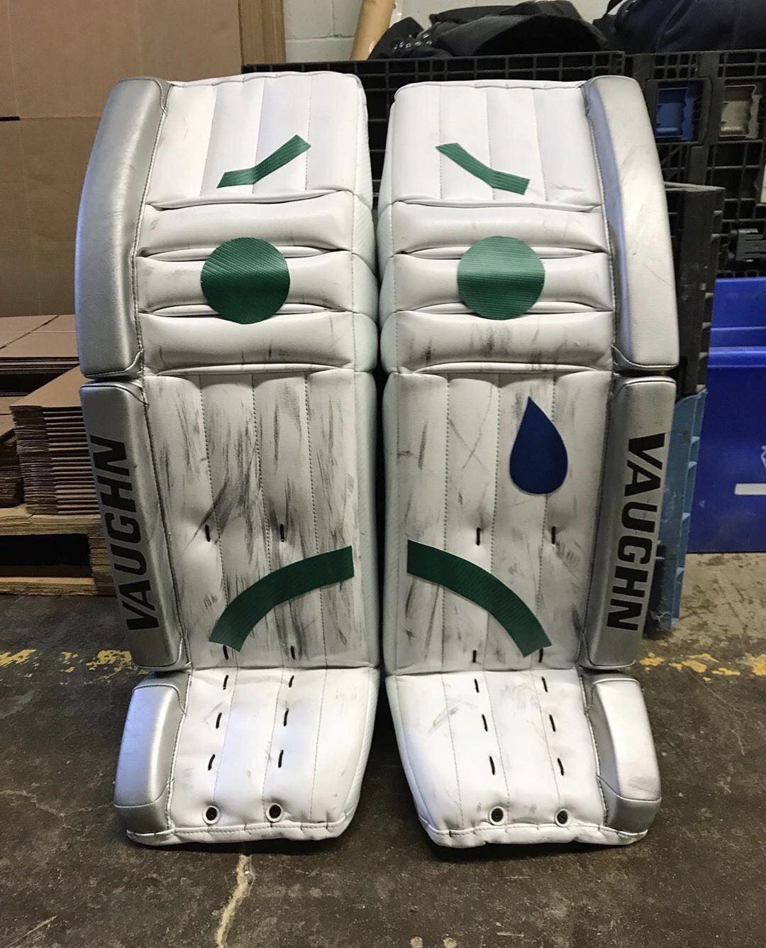 Jack Campbell unveils a new set of pads upon learning about the
