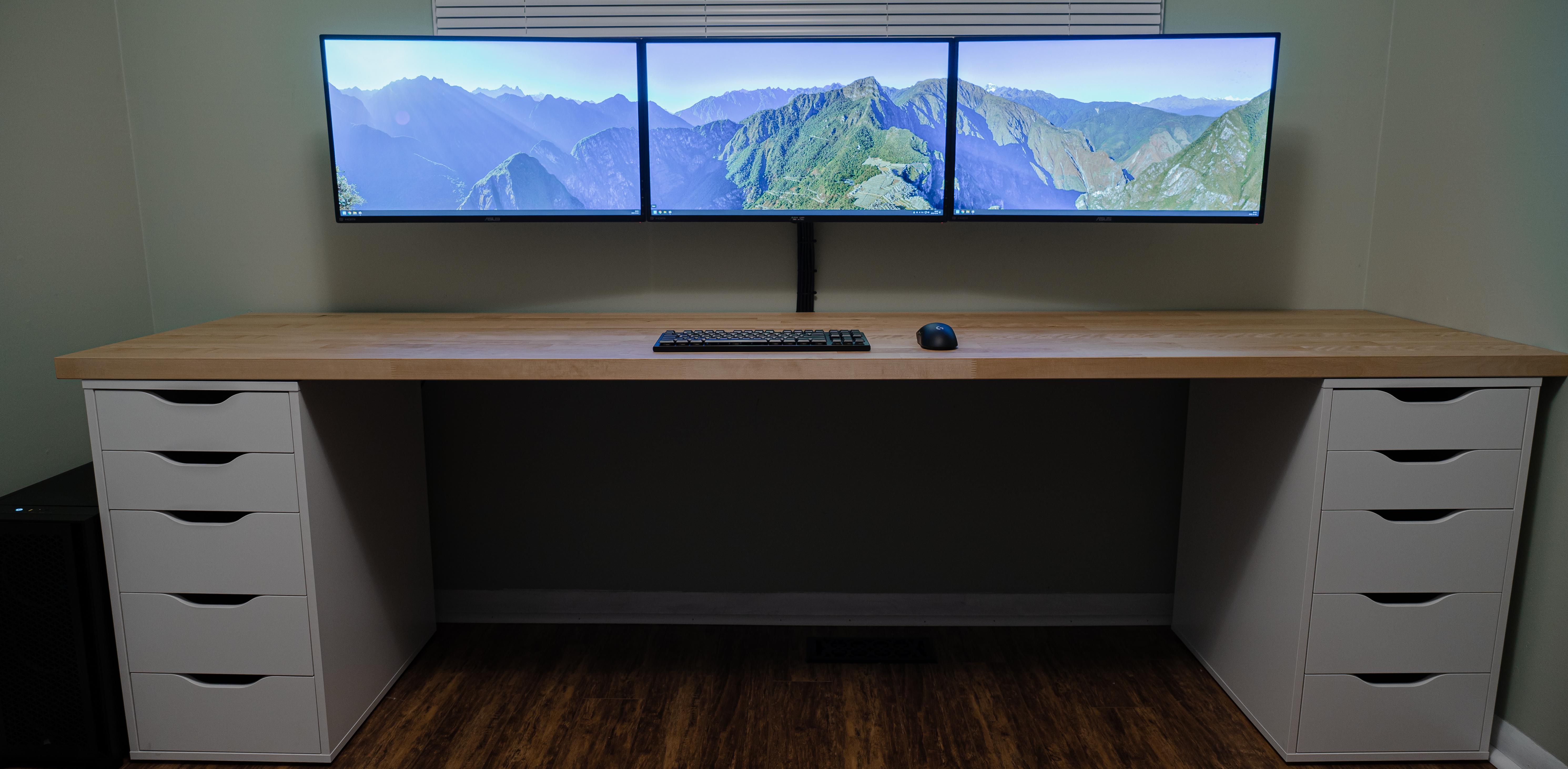 Today I created my ikeaPCStation with the 98" Birch Karlby and white