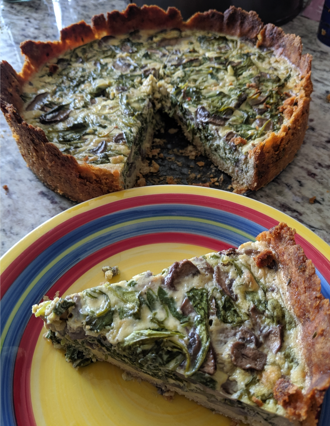 Arugula Cremini Quiche r/vegetarianketo